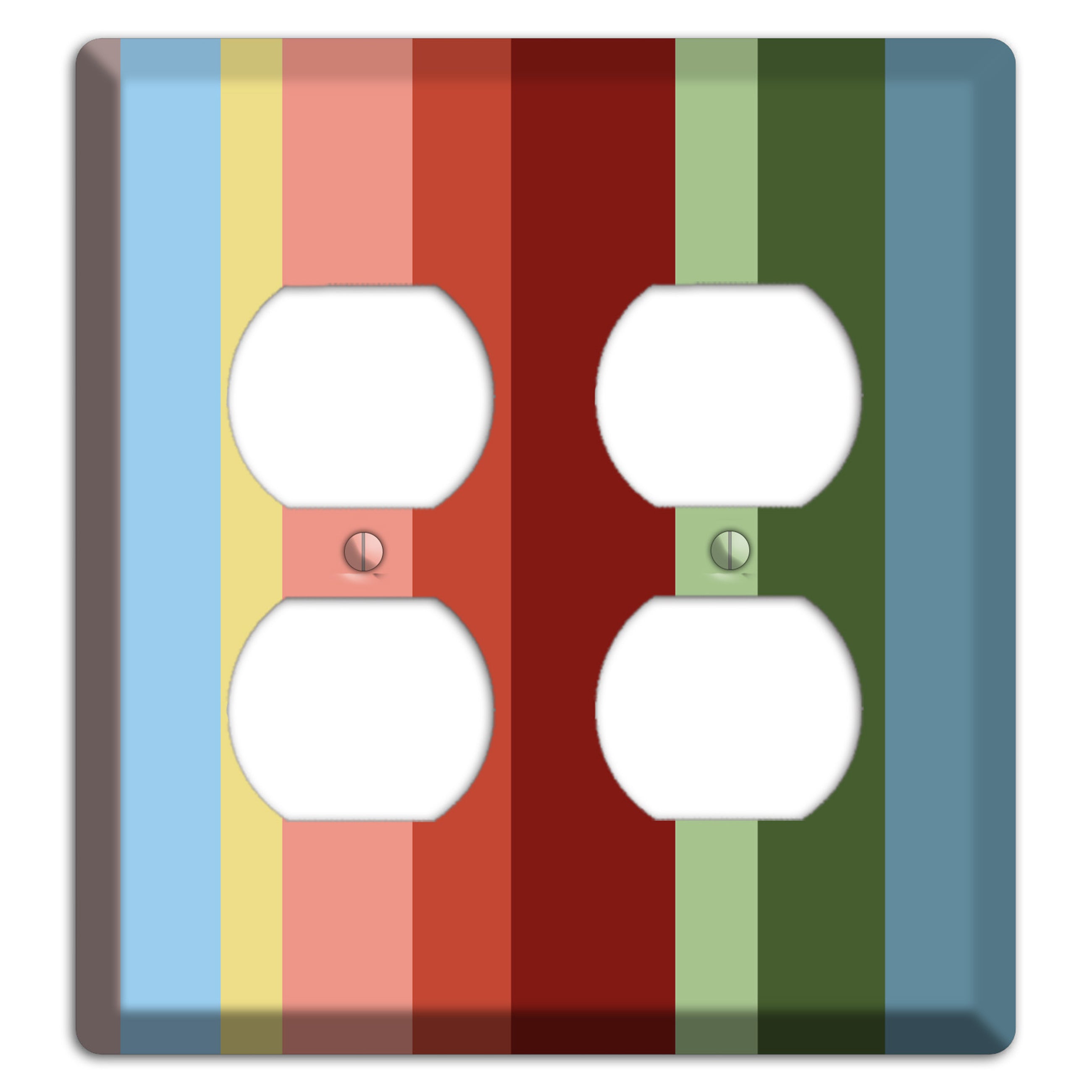 Multi Pastel Vertical Stripe 2 Duplex Wallplate