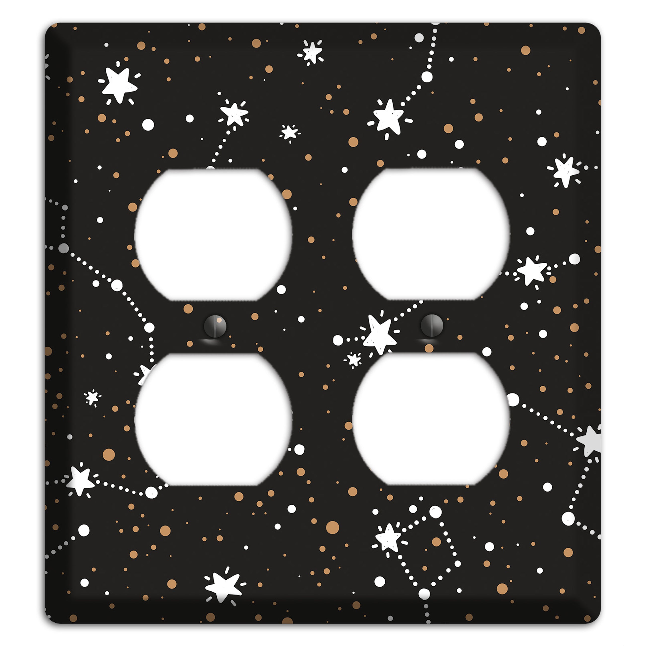 Constellations Black 2 Duplex Wallplate