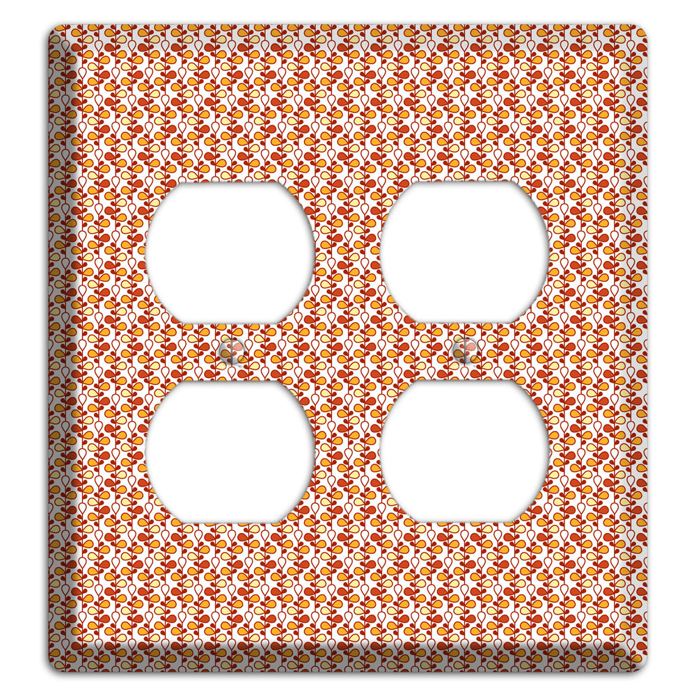 Tiny White Teardrop Vine 2 Duplex Wallplate