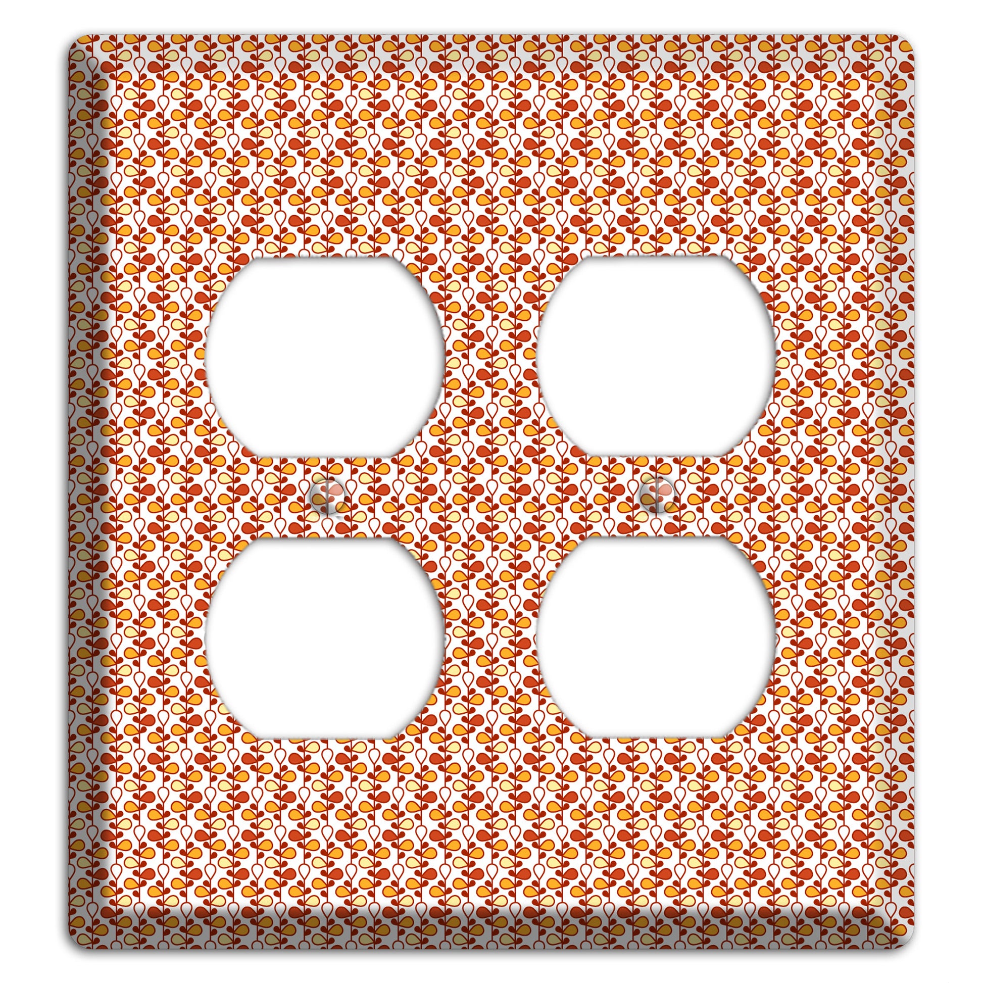 Tiny White Teardrop Vine 2 Duplex Wallplate