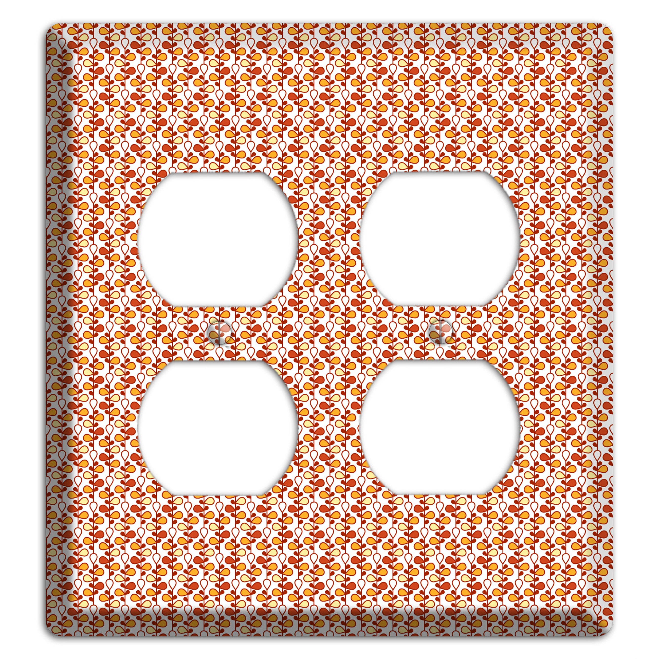 Tiny White Teardrop Vine 2 Duplex Wallplate