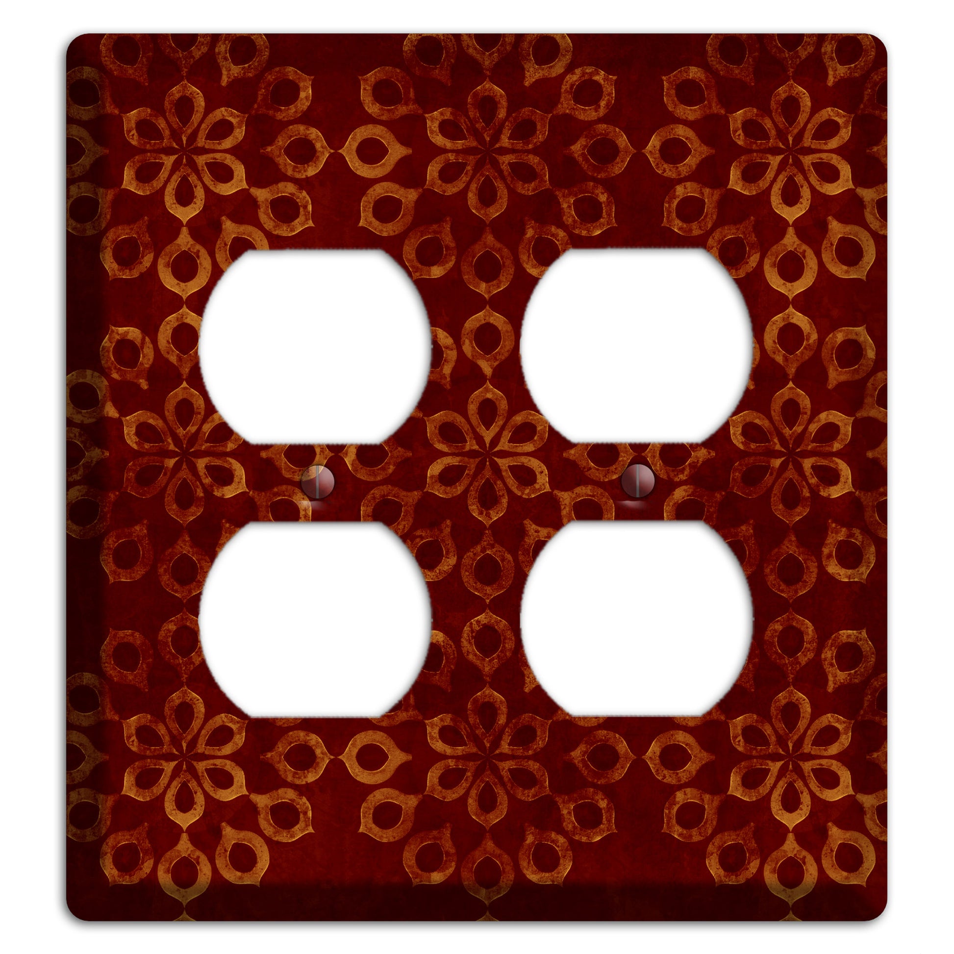 Maroon Grunge Suzani 2 Duplex Wallplate