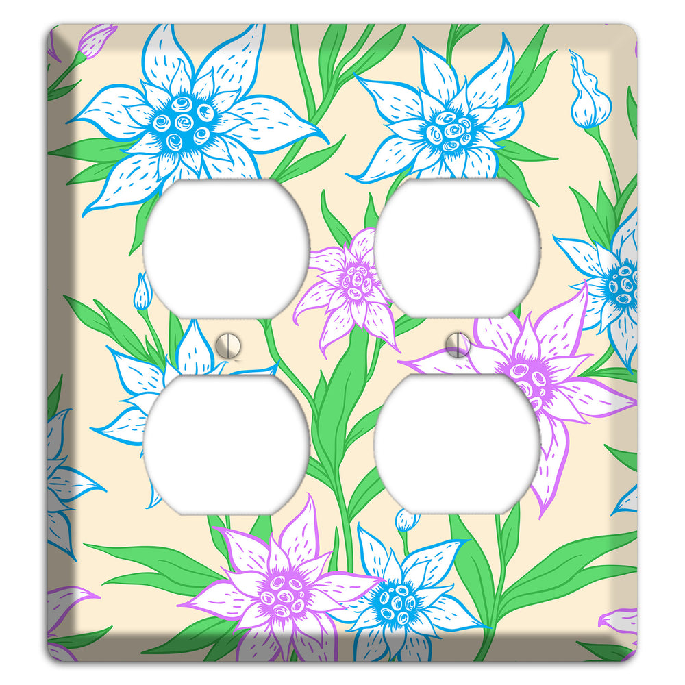 Hand Drawn Flowers Style A 2 Duplex Wallplate