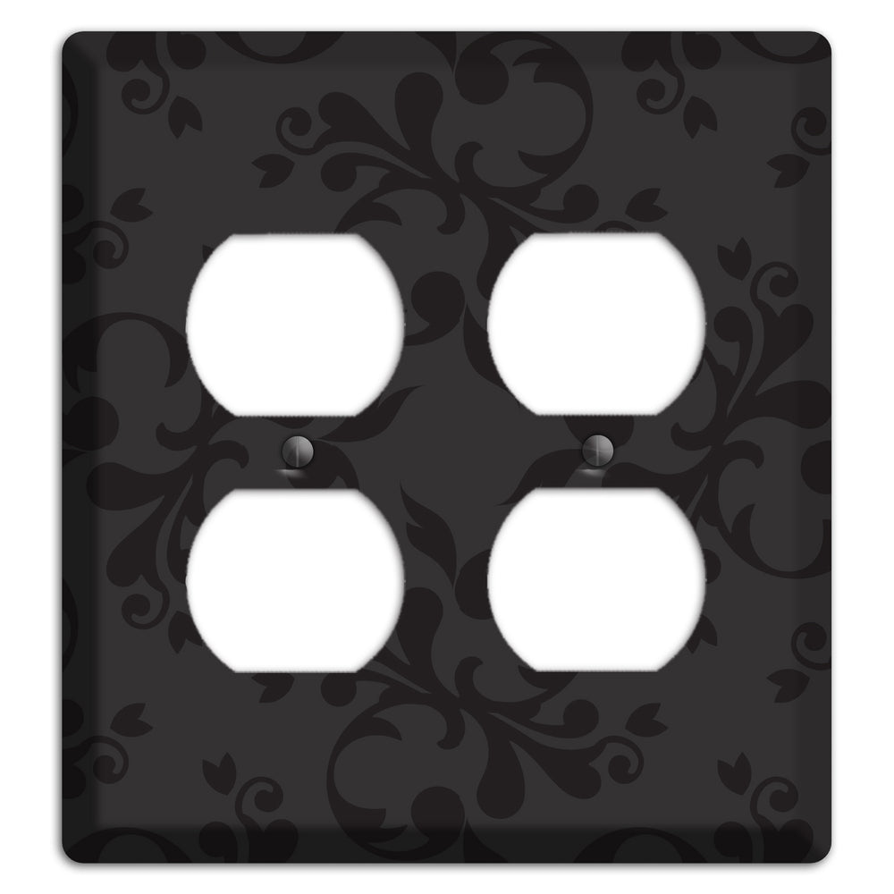 Black Victorian Toile 2 Duplex Wallplate