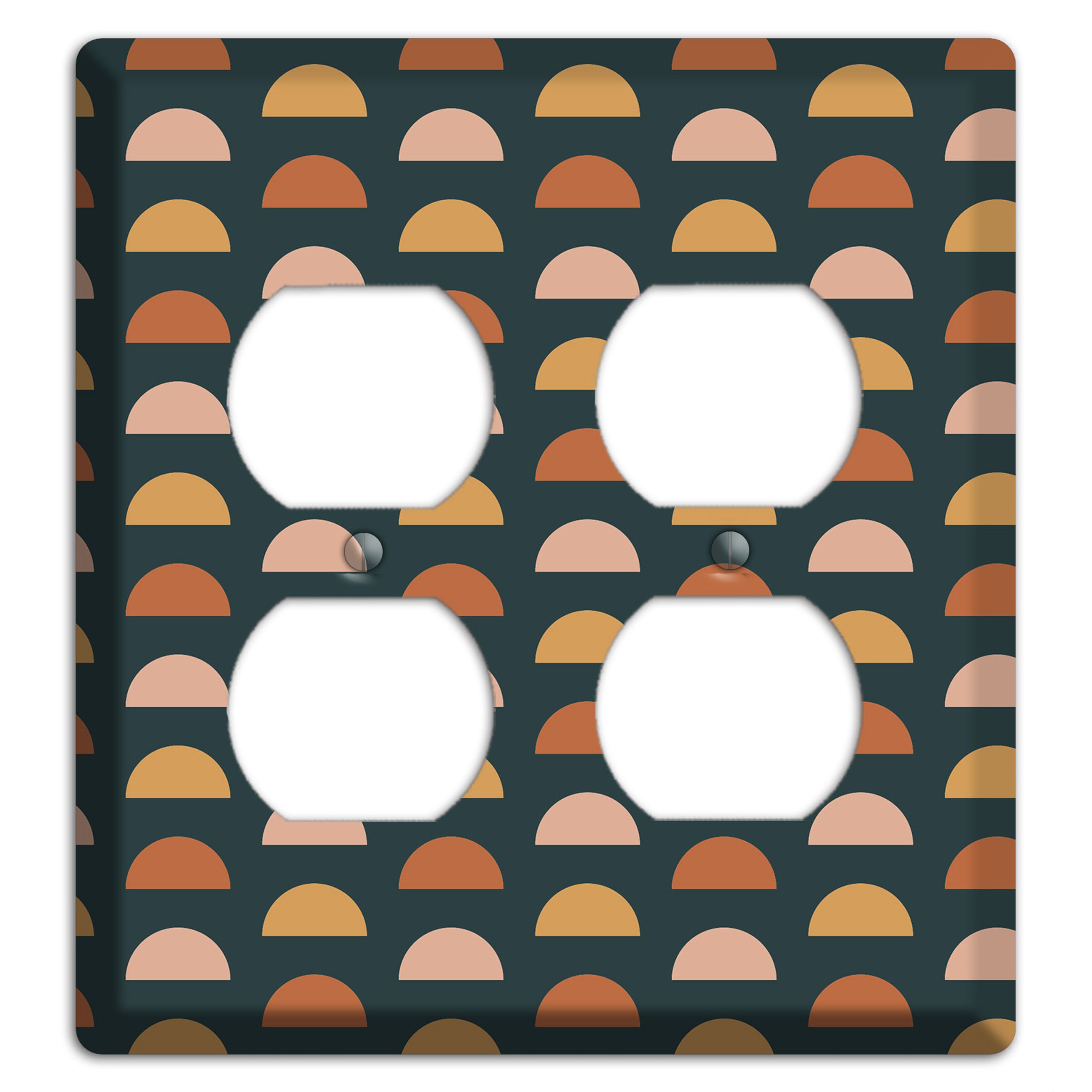 Teal Half Moons 2 Duplex Wallplate