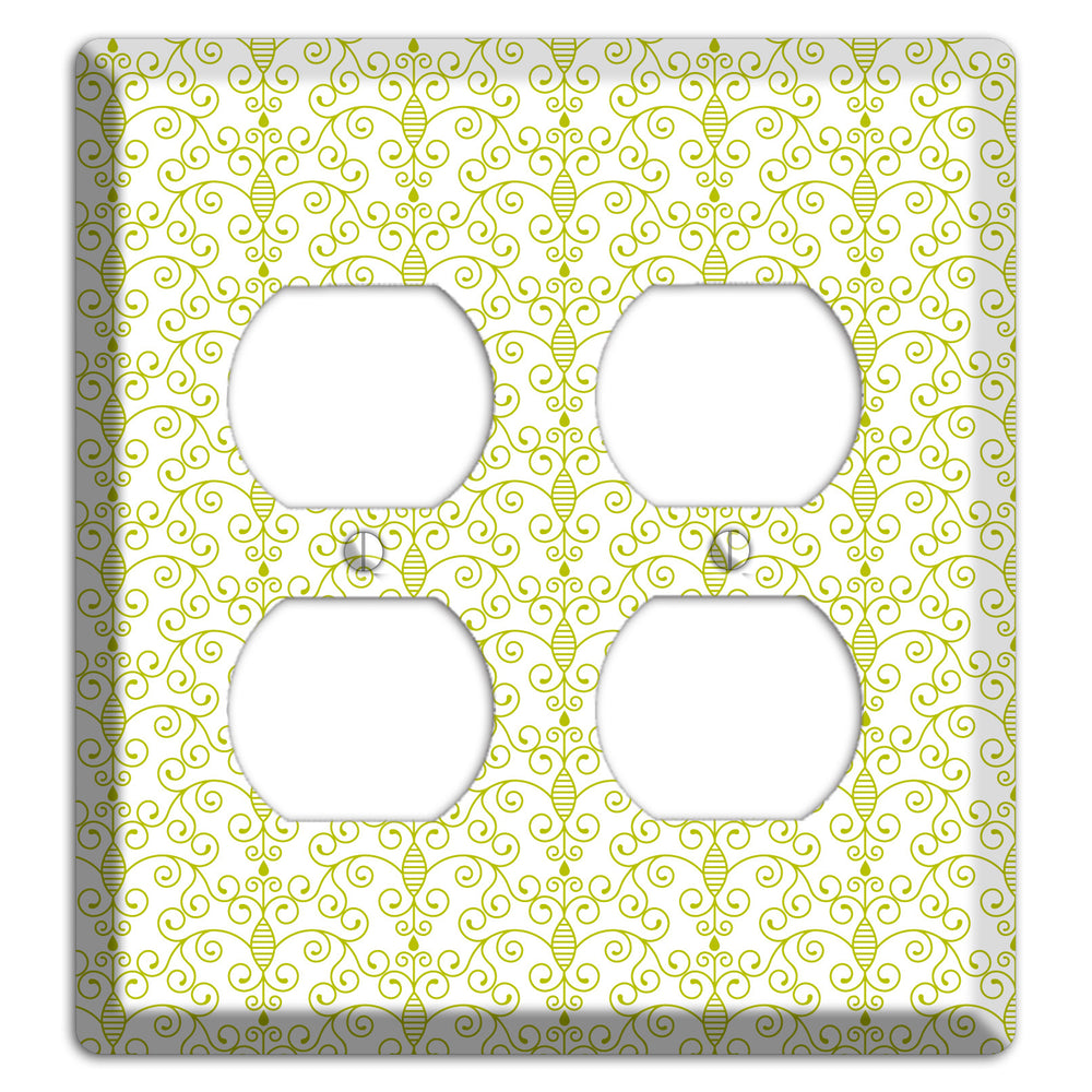 Olive Toile Half Drop 2 Duplex Wallplate