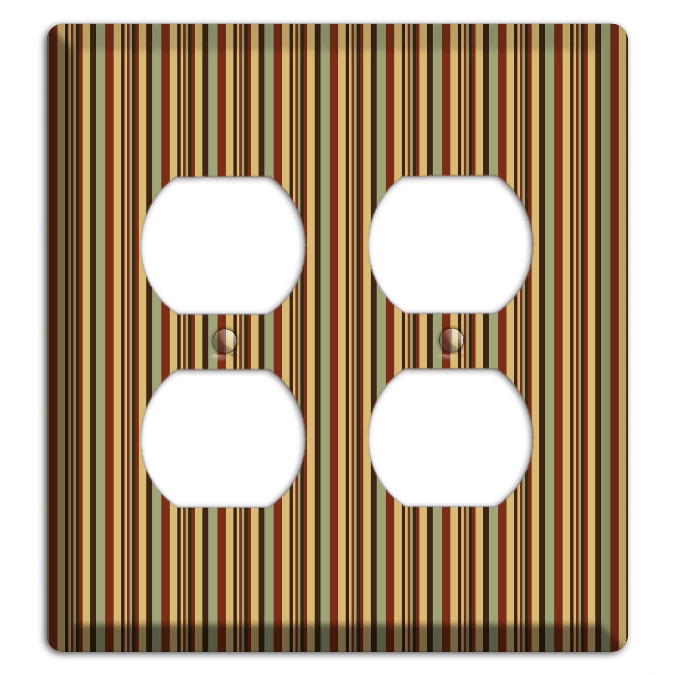 Red and Green Stripes 2 Duplex Wallplate