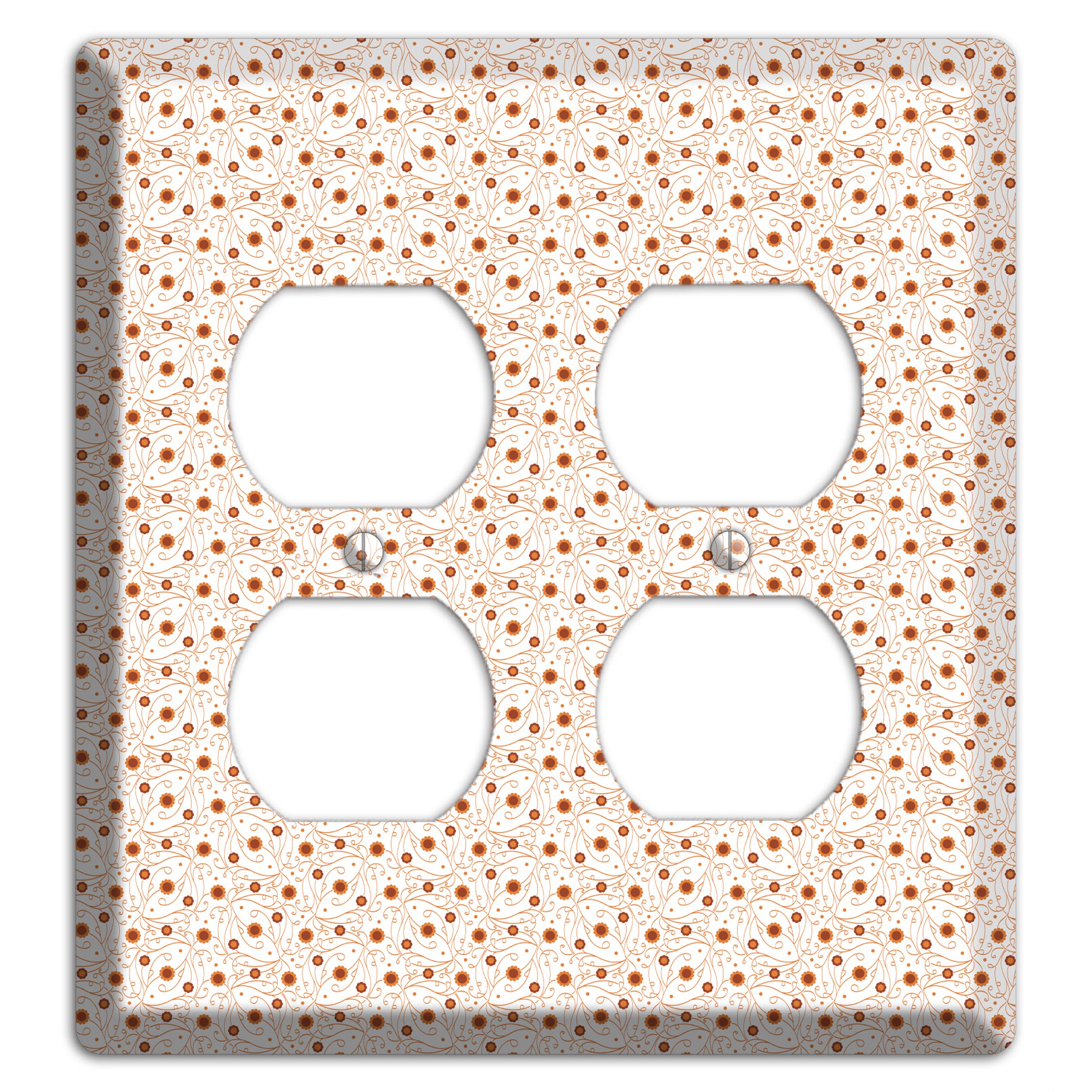 Tiny White Vine Floral 2 Duplex Wallplate