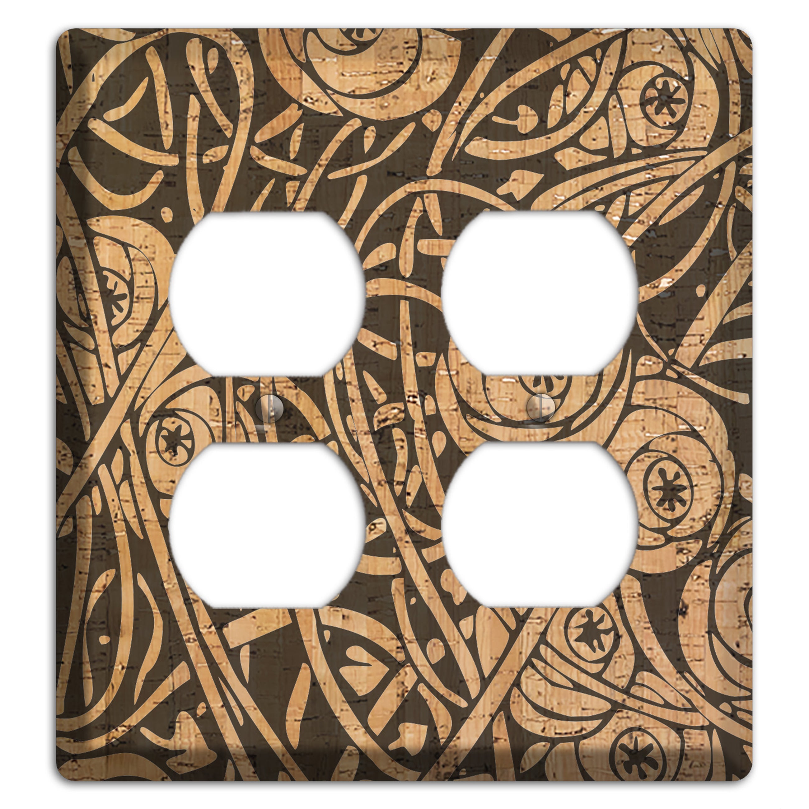 Deco Floral Cork 2 Duplex Wallplate