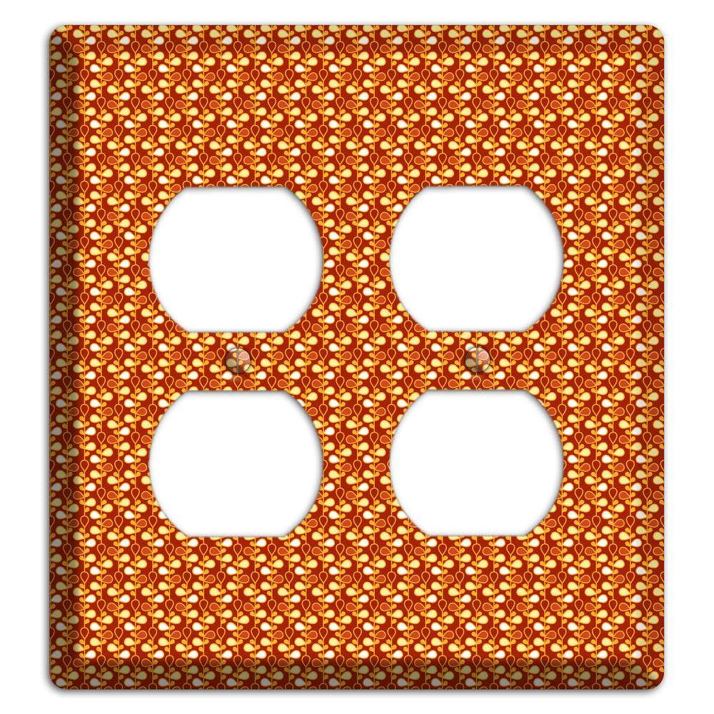 Tiny Maroon Teardrop Vine 2 Duplex Wallplate