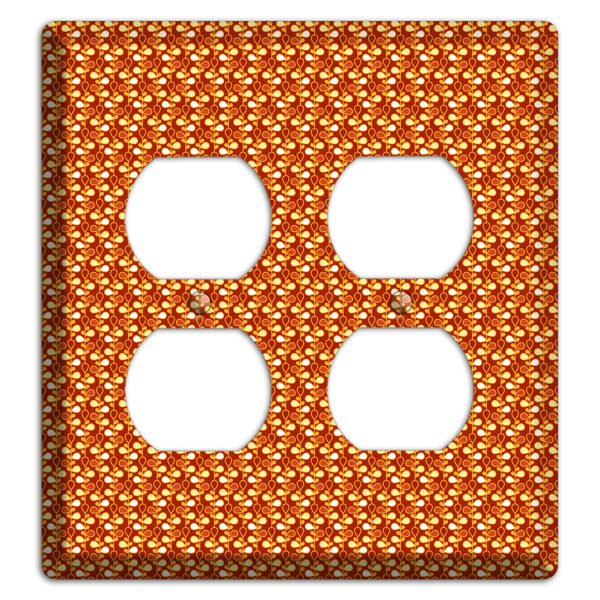 Tiny Maroon Teardrop Vine 2 Duplex Wallplate