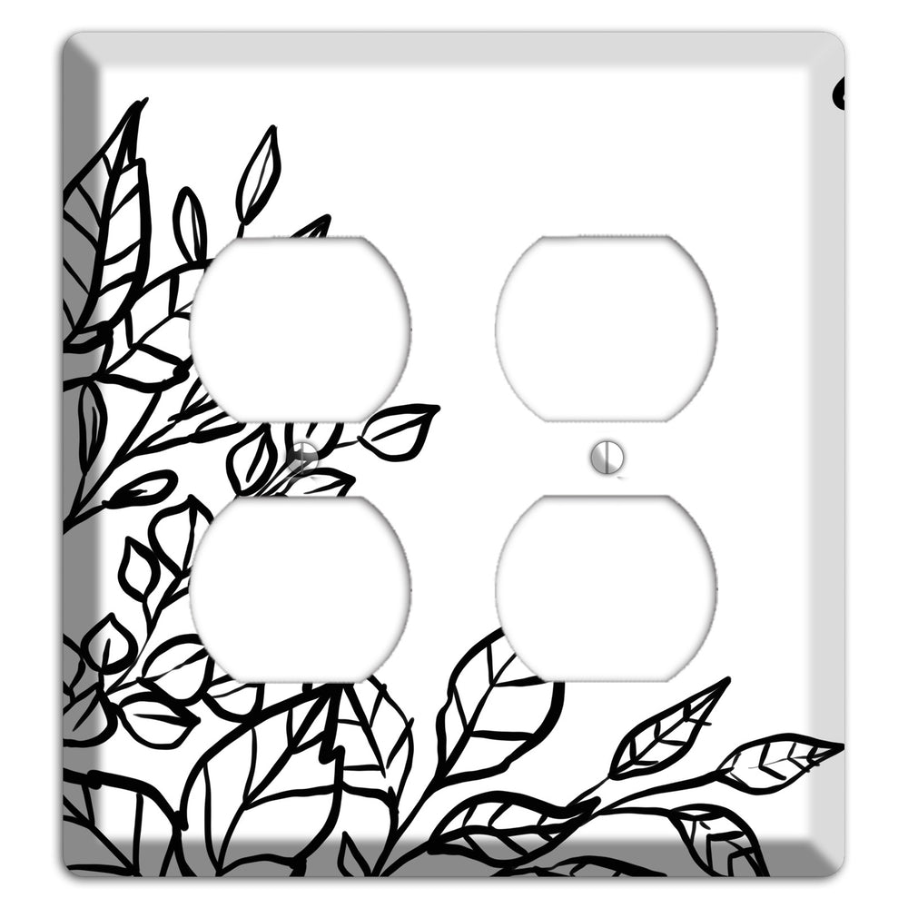 Hand-Drawn Floral 19 2 Duplex Wallplate