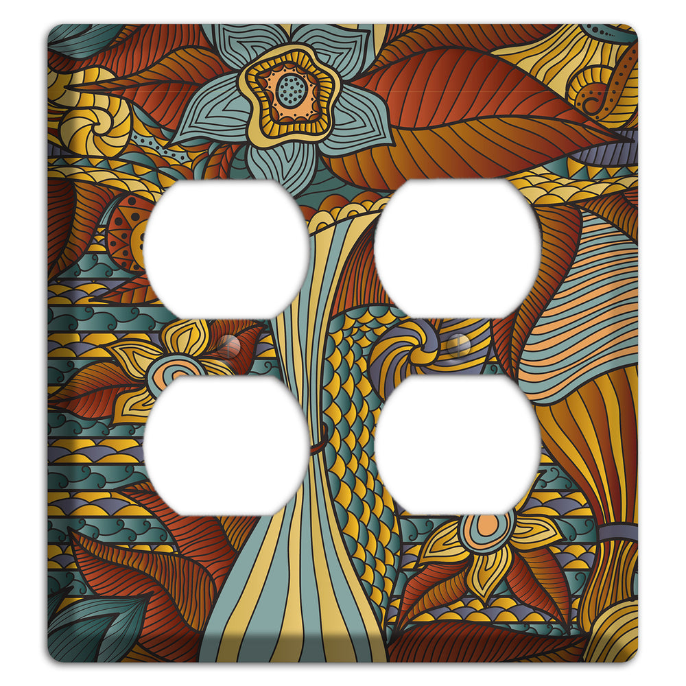 Retro Flourish 4 2 Duplex Wallplate