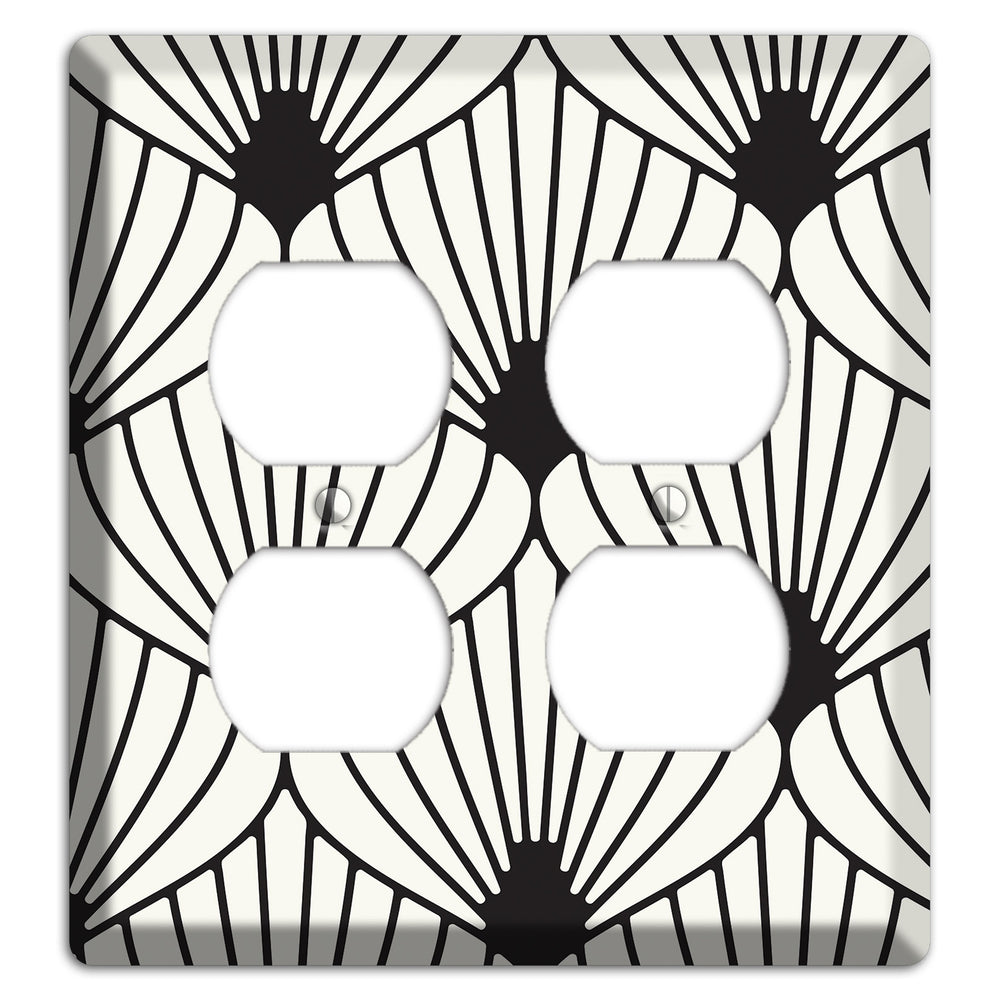 Black Deco Fans 2 Duplex Wallplate