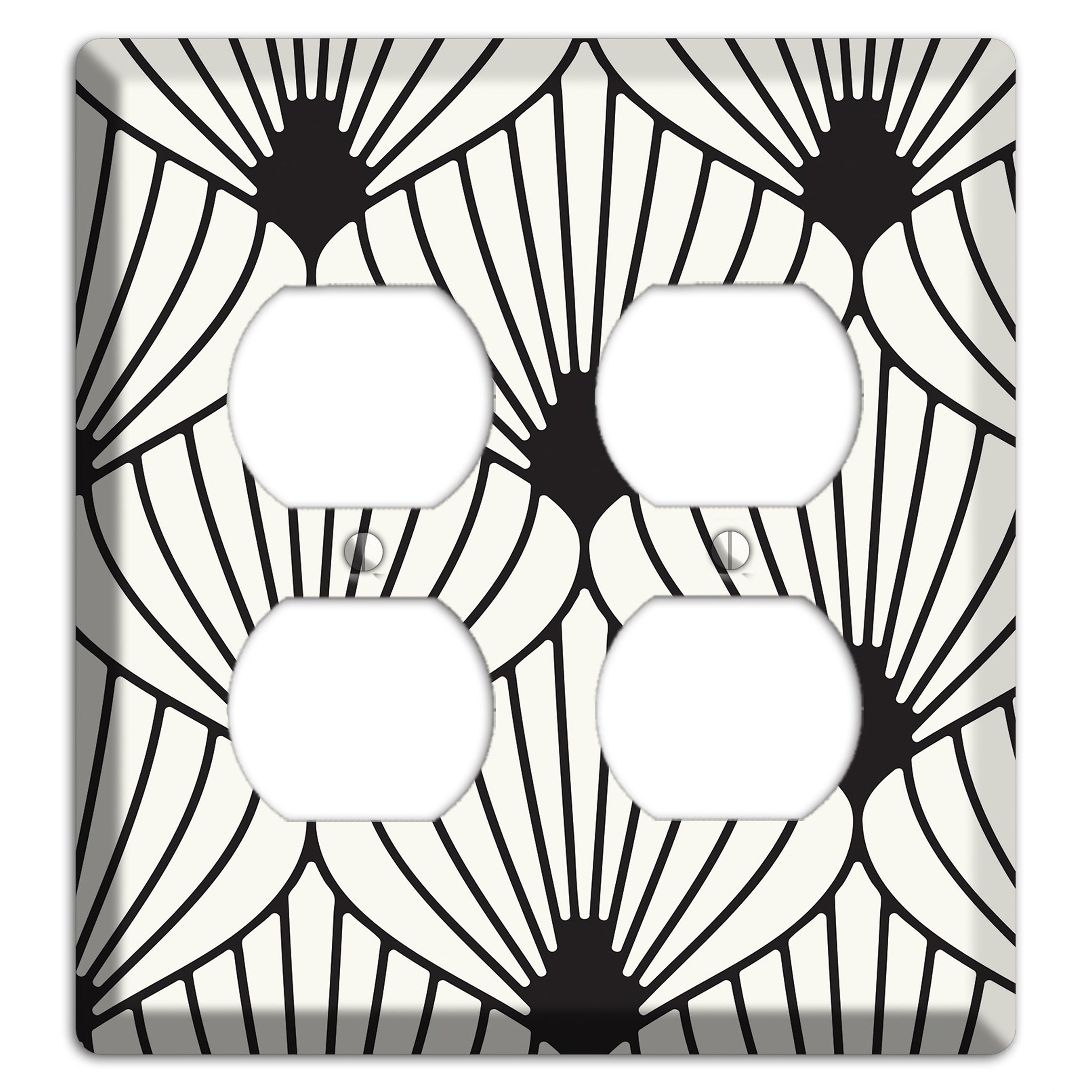 Black Deco Fans 2 Duplex Wallplate