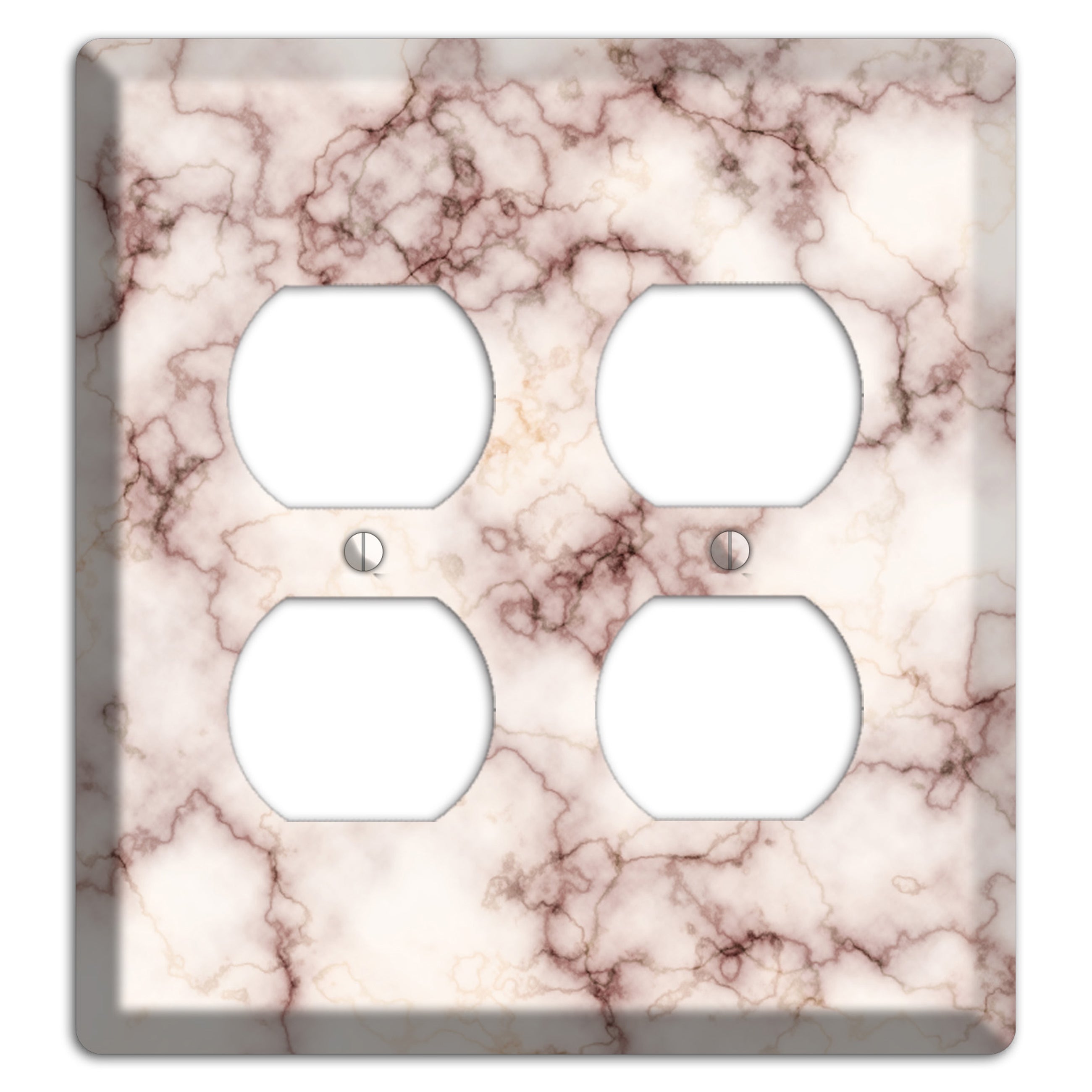 Burgundy Stained Marble 2 Duplex Wallplate