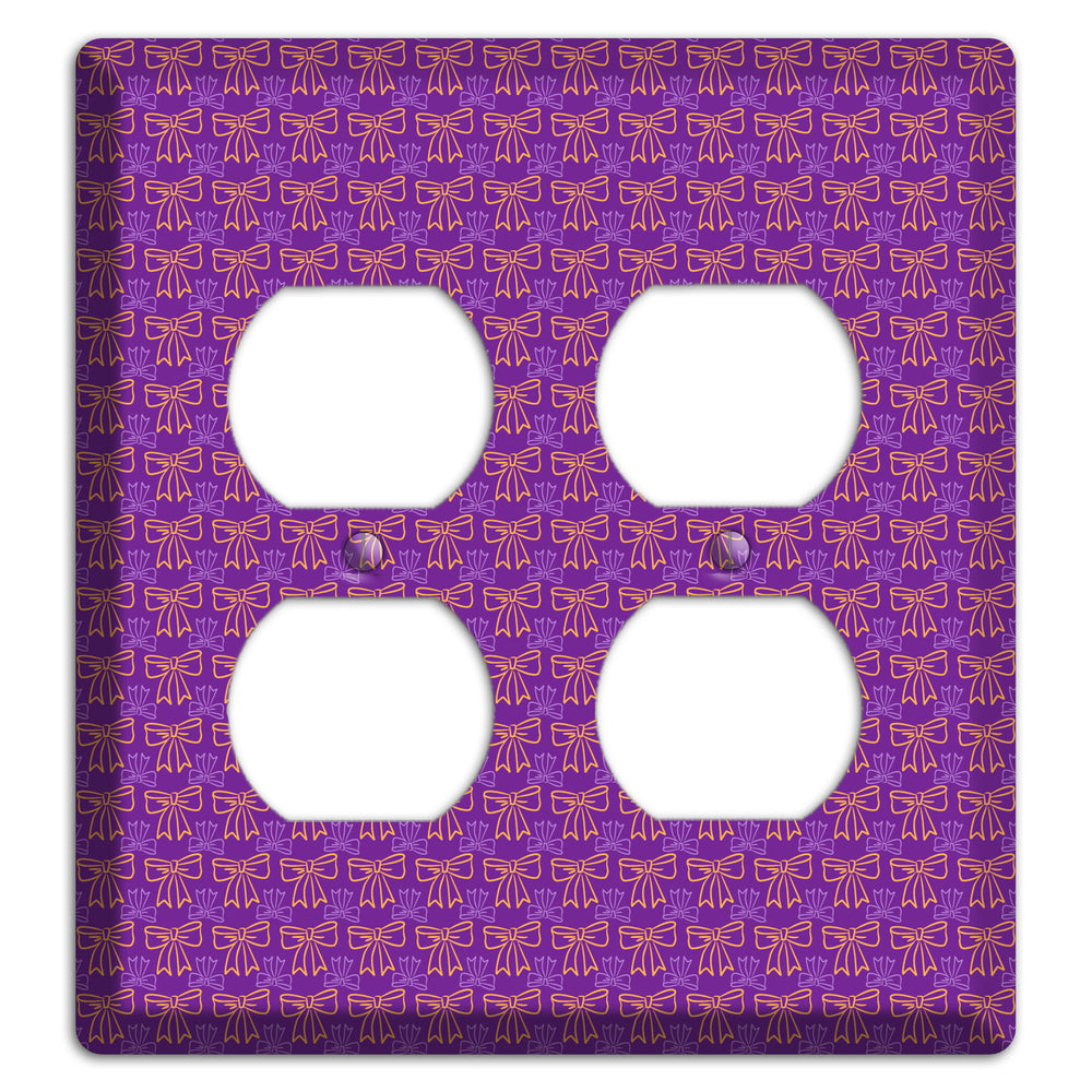 Purple with Pink Bows 2 Duplex Wallplate