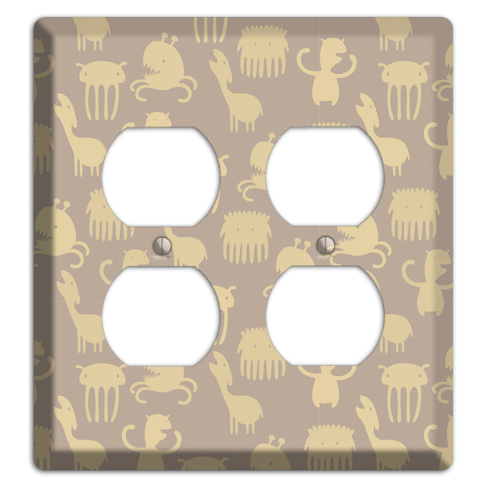 Silly Monsters Brown 2 Duplex Wallplate
