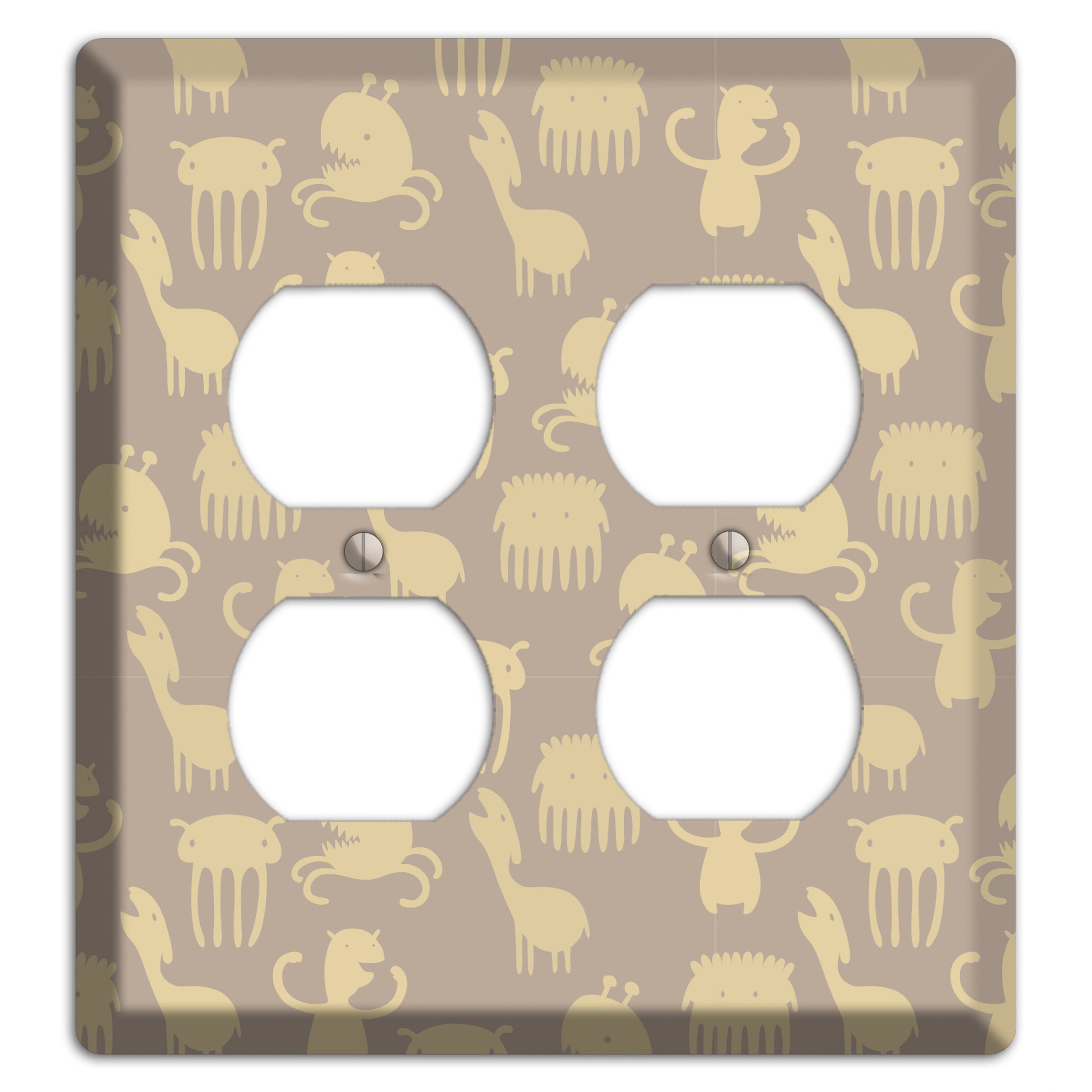 Silly Monsters Brown 2 Duplex Wallplate