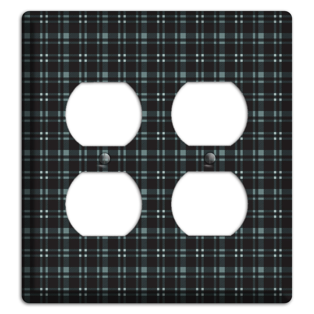 Black Plaid 2 Duplex Wallplate