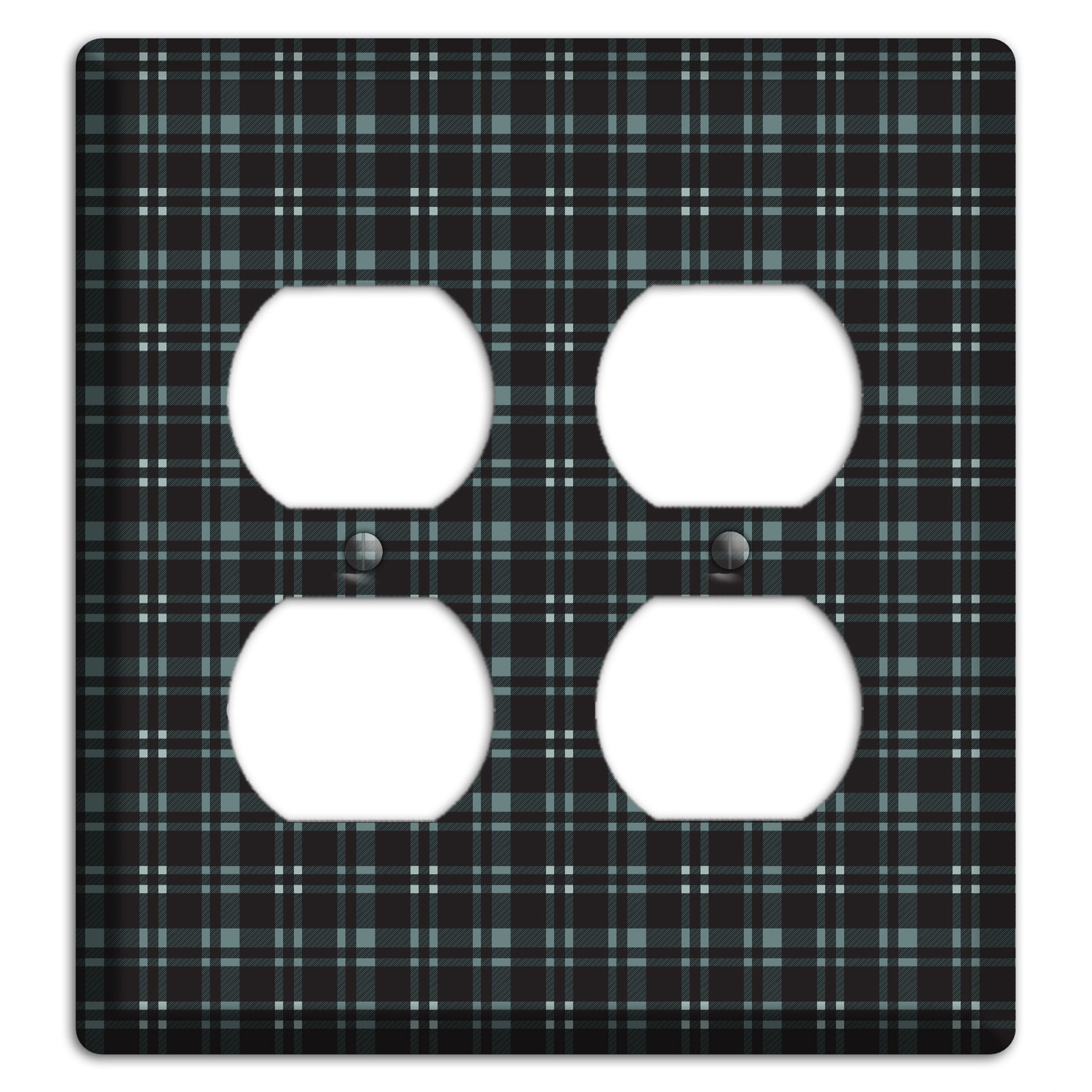 Black Plaid 2 Duplex Wallplate