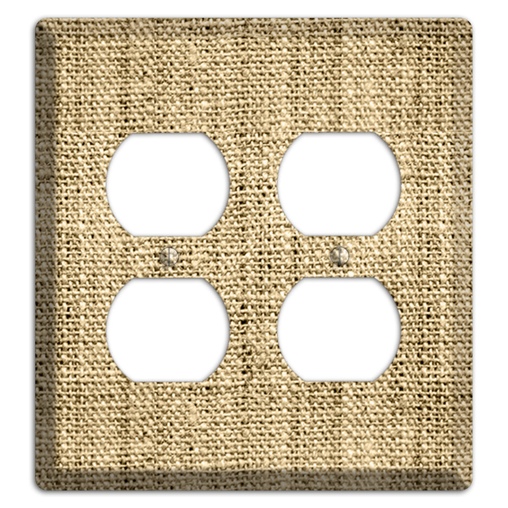 Indian Khaki Burlap 2 Duplex Wallplate
