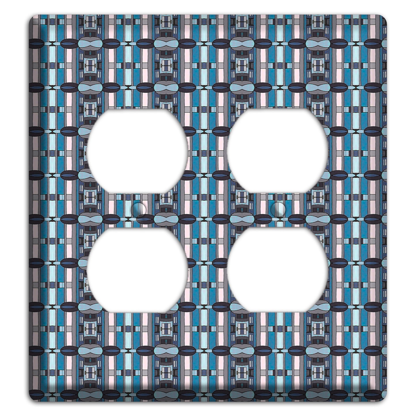 Blue and Grey Tapestry 2 Duplex Wallplate