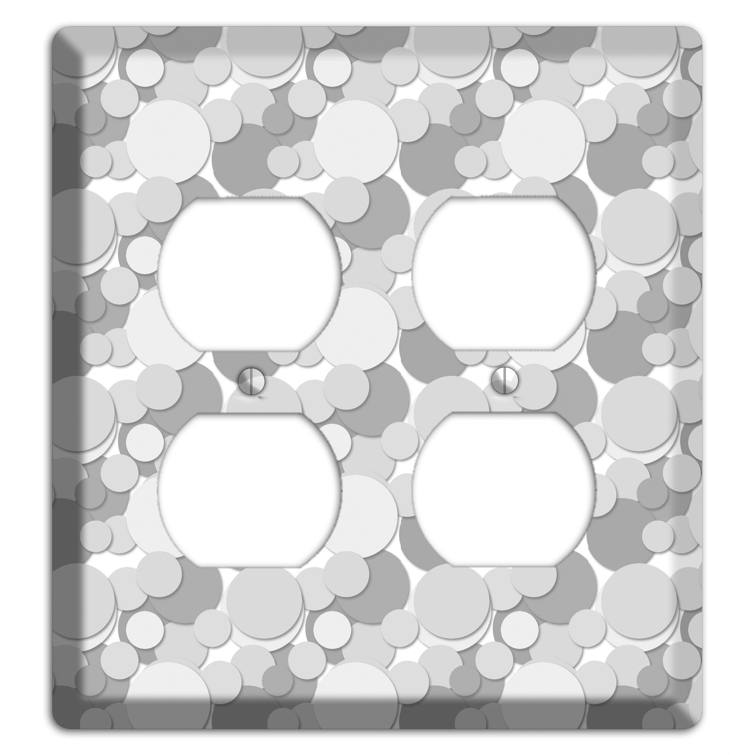 Multi Grey Bubble Dots 2 Duplex Wallplate