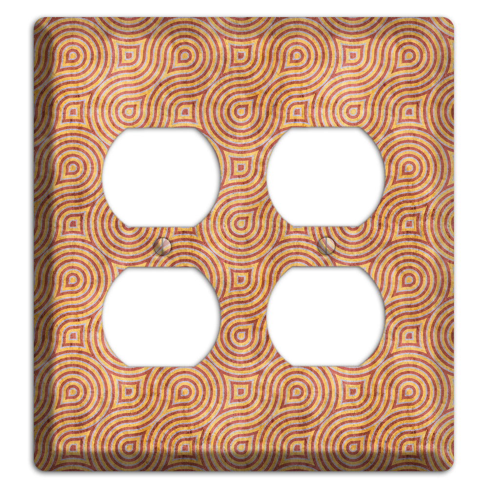 Beige and Red Swirl 2 Duplex Wallplate