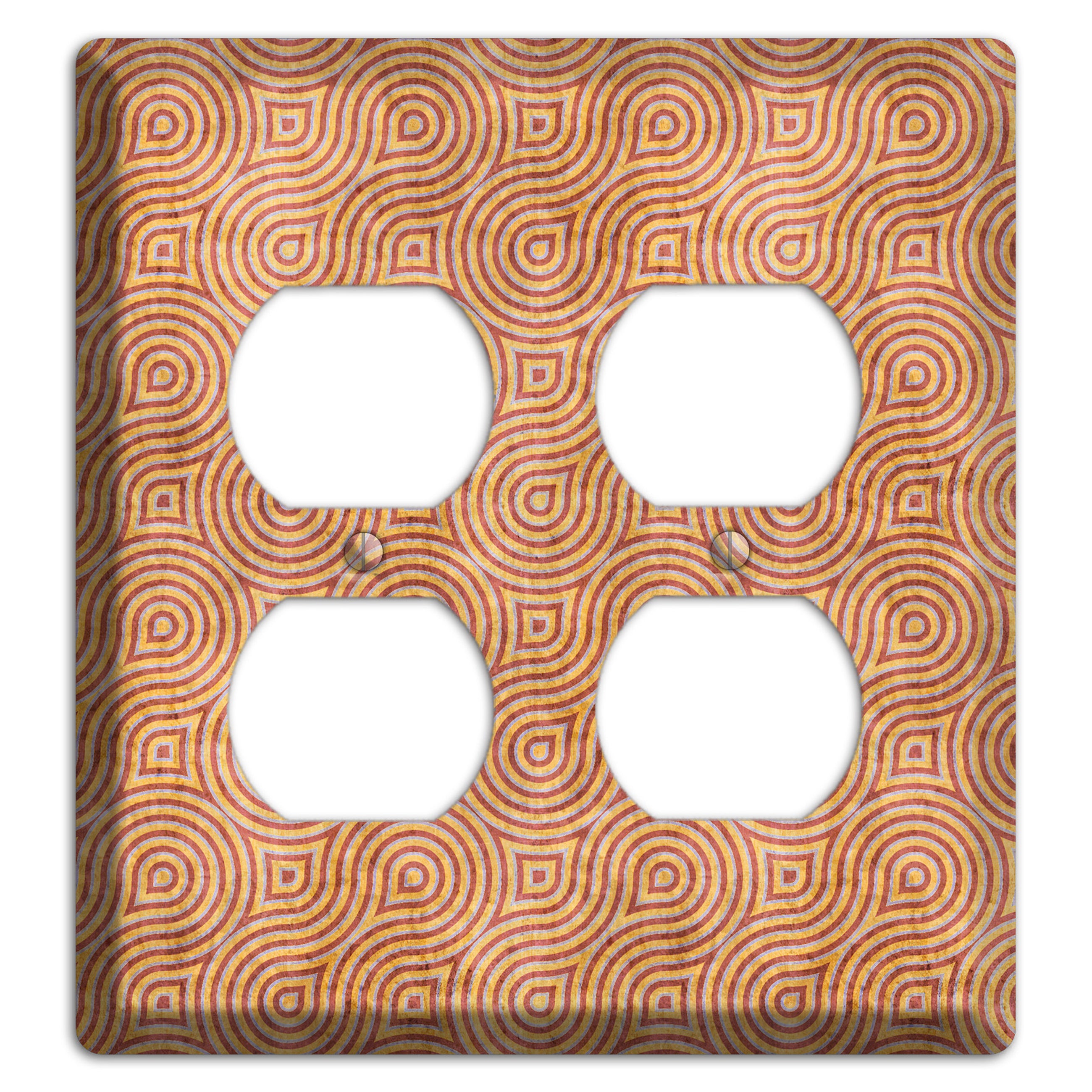 Beige and Red Swirl 2 Duplex Wallplate