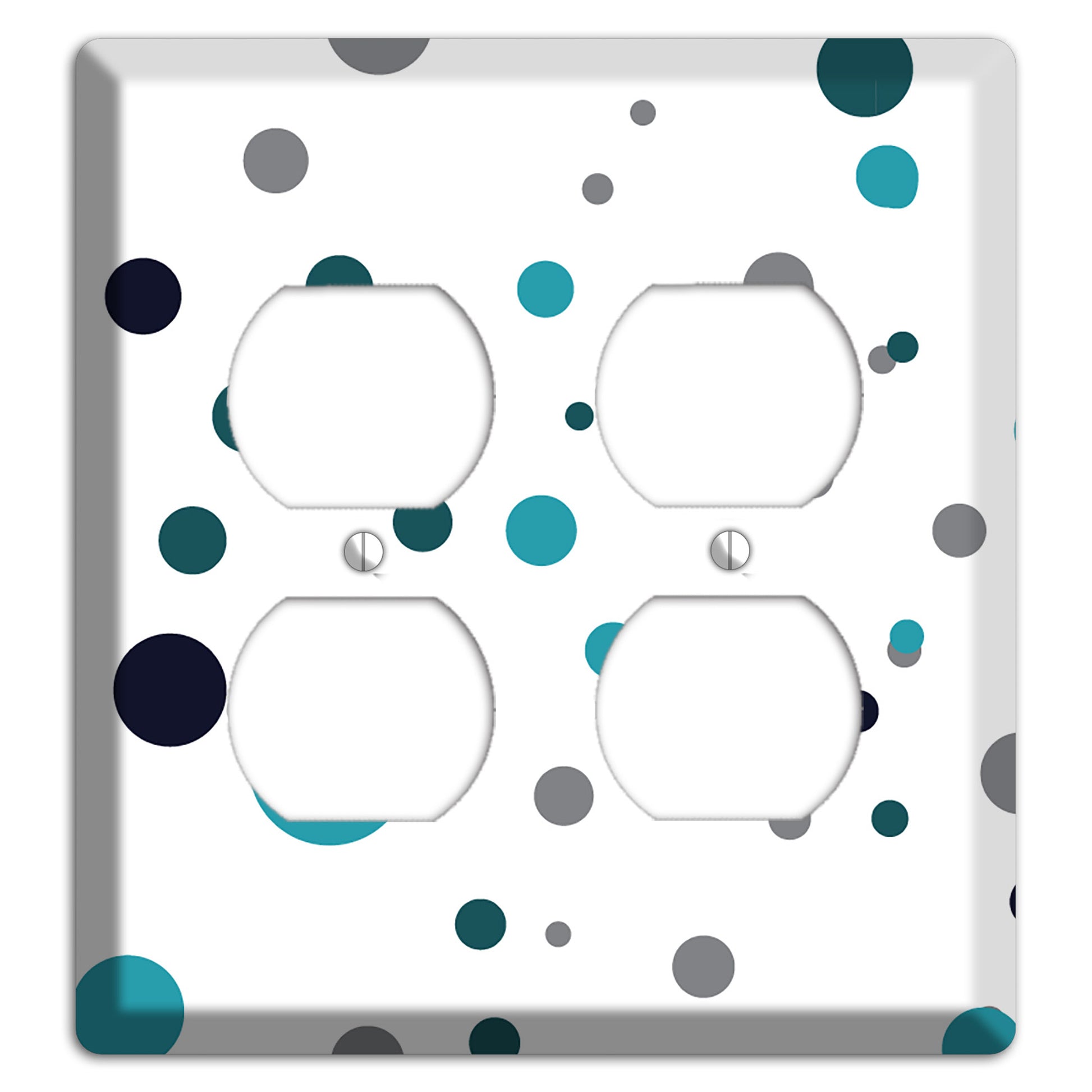 Teal and Blue Dots 2 Duplex Wallplate