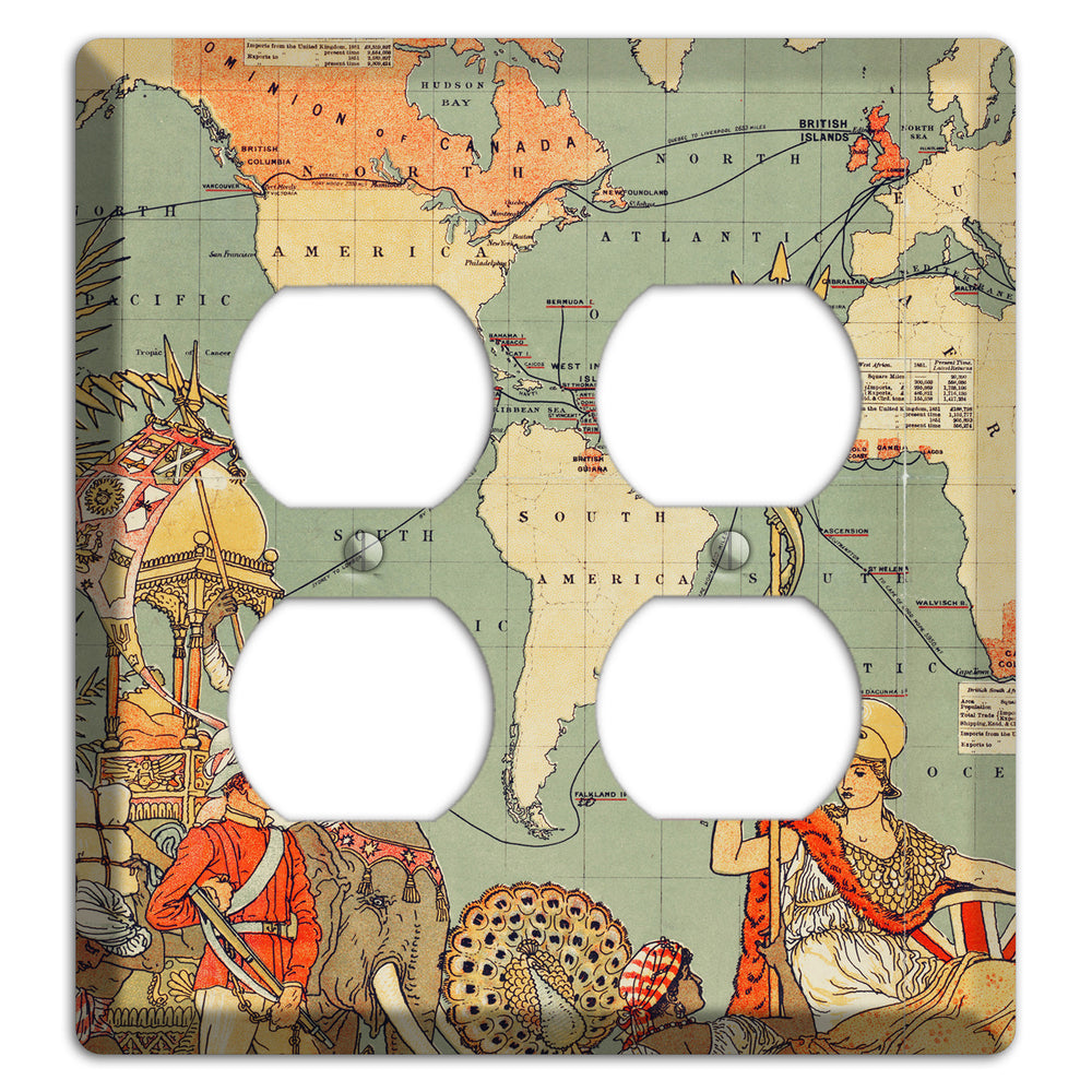 Map of Americas 2 Duplex Wallplate