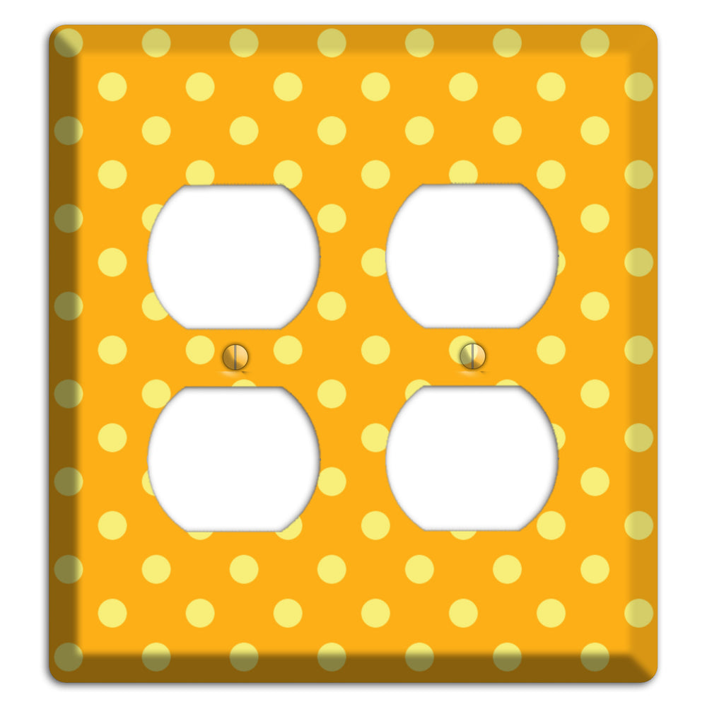 Orange and Yellow Polka Dot 2 Duplex Wallplate