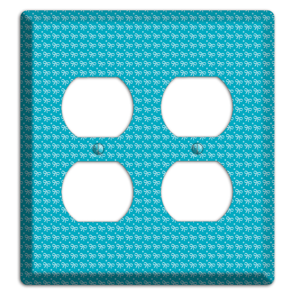 Turquoise Bows 2 Duplex Wallplate