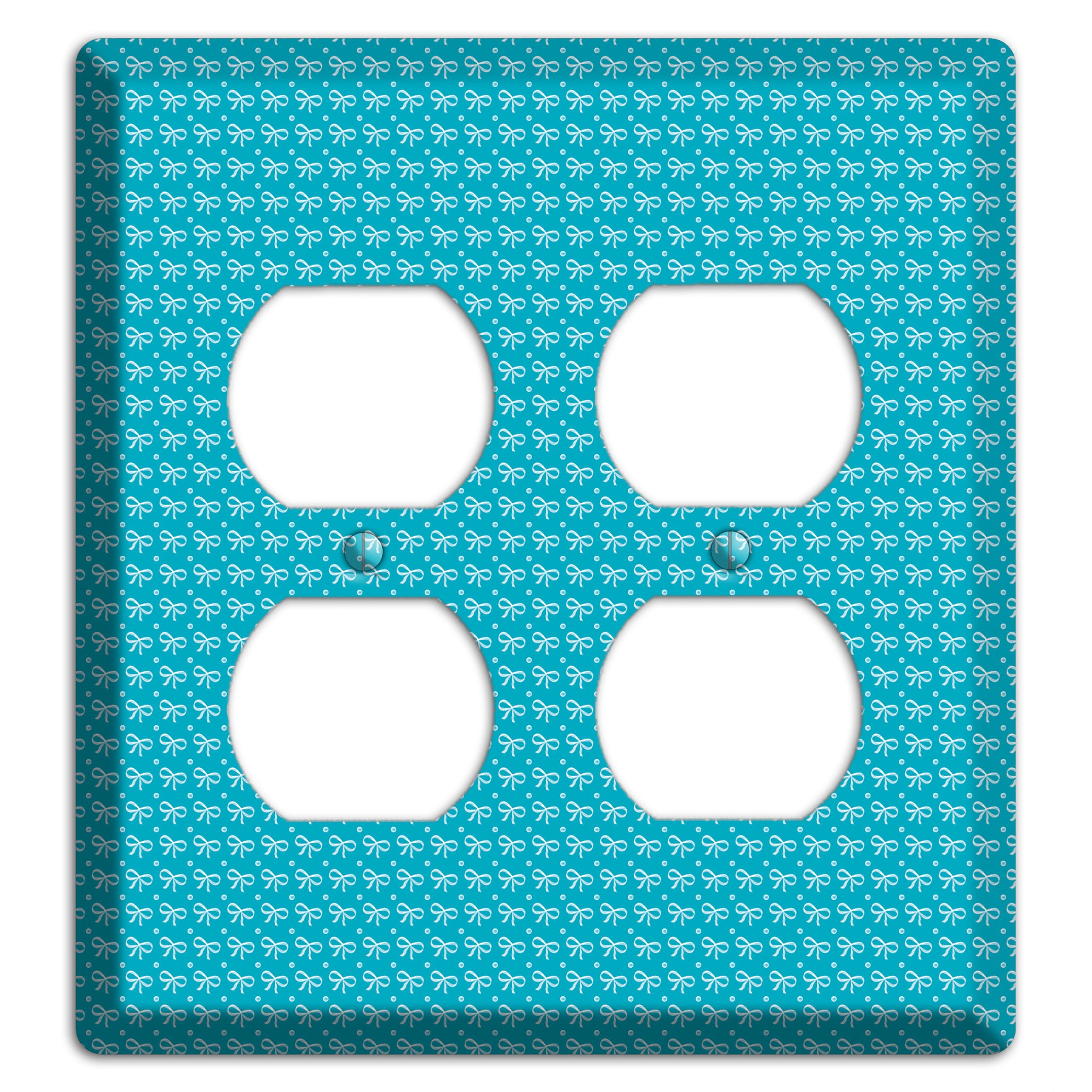 Turquoise Bows 2 Duplex Wallplate