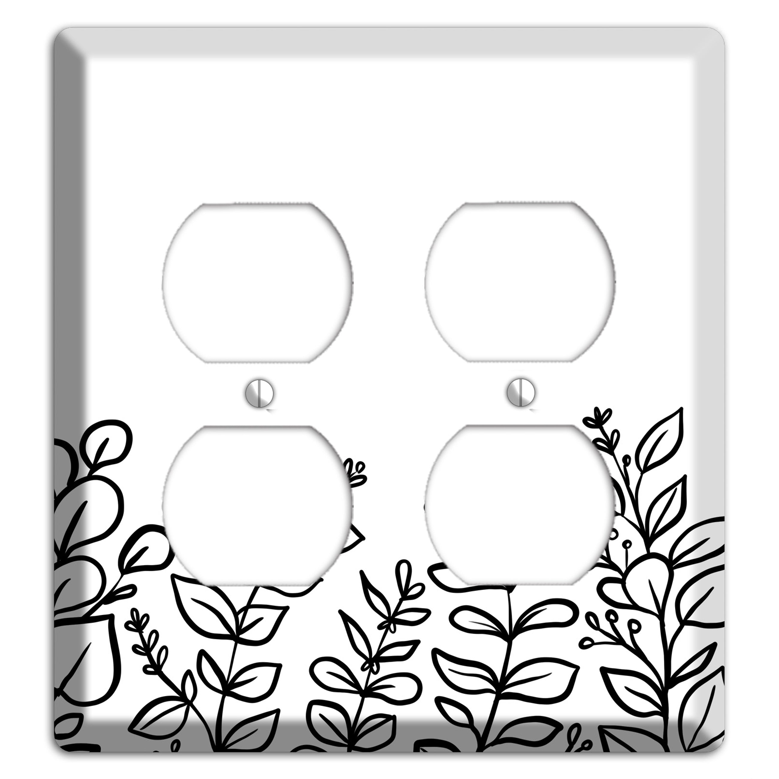 Hand-Drawn Floral 13 2 Duplex Wallplate
