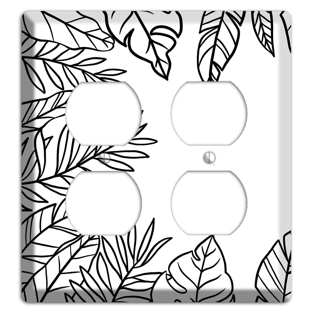 Hand-Drawn Leaves 5 2 Duplex Wallplate