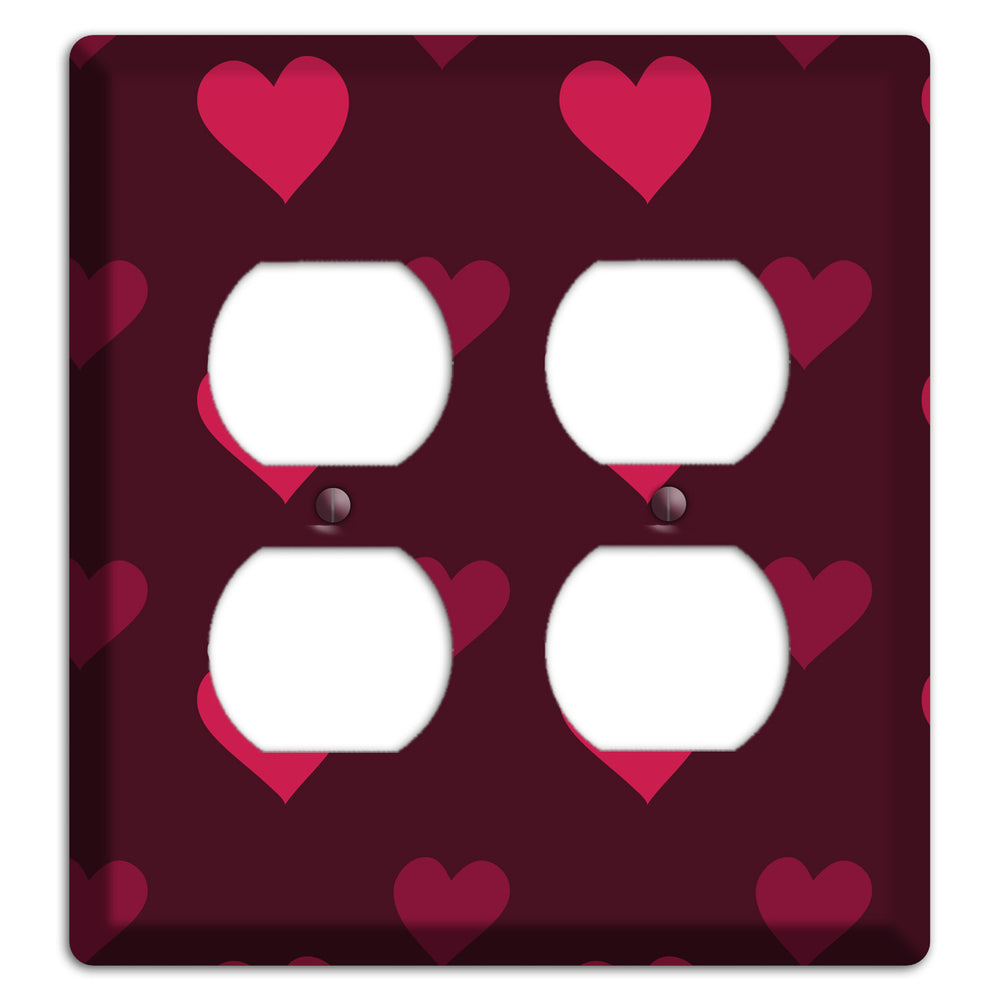 Tiled Large Hearts 2 Duplex Wallplate