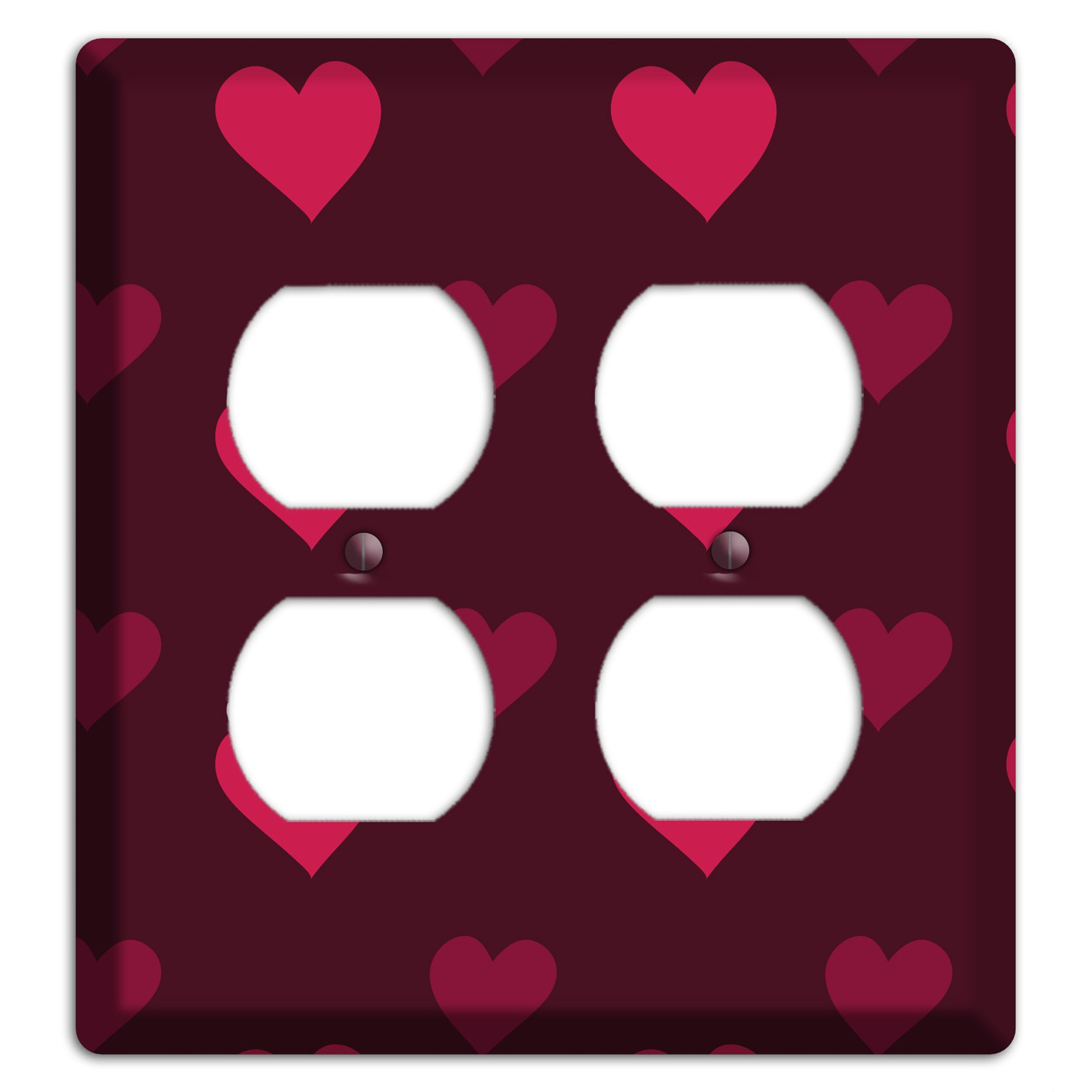 Tiled Large Hearts 2 Duplex Wallplate