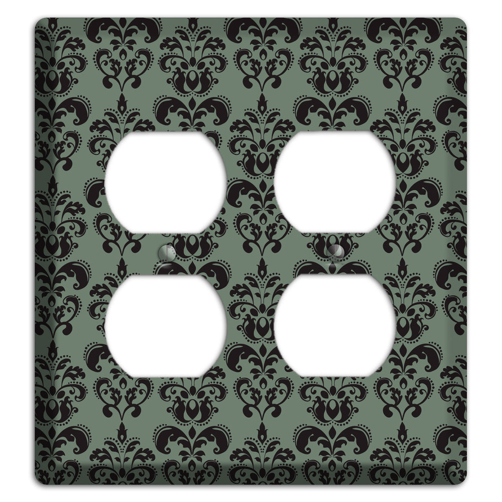 Moss Cartouche Half Drop 2 Duplex Wallplate
