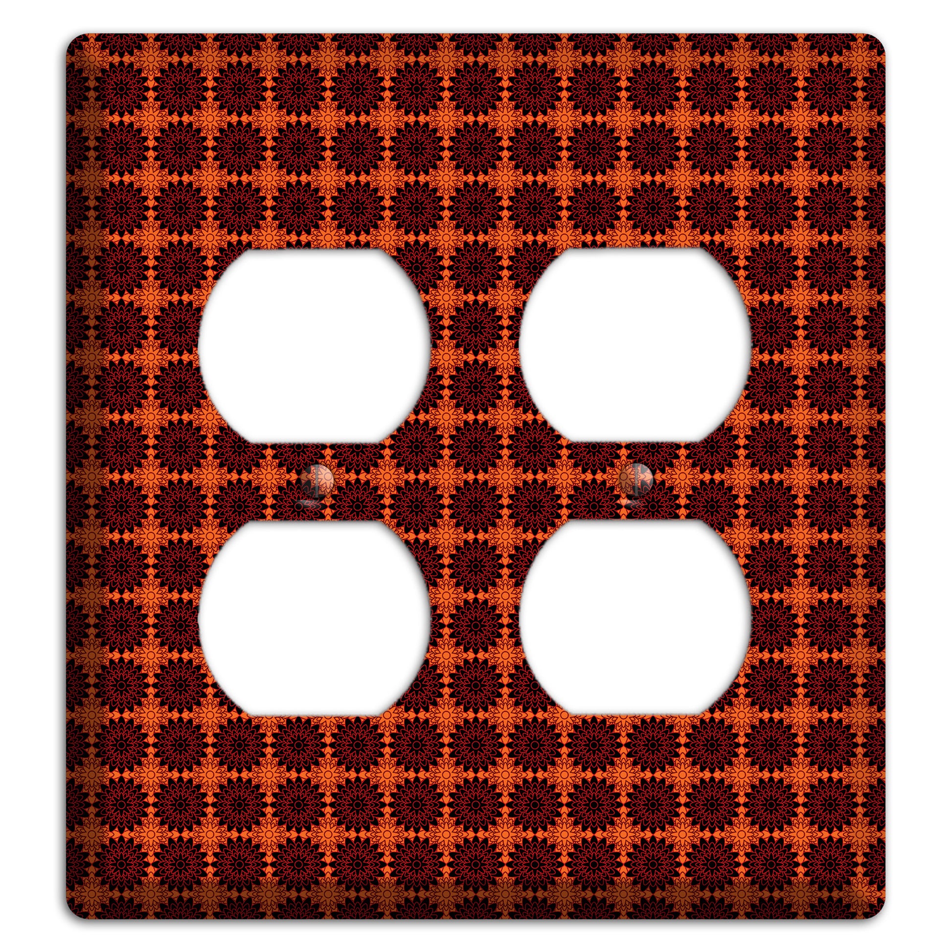 Red with Tiled Maroon Foulard 2 Duplex Wallplate