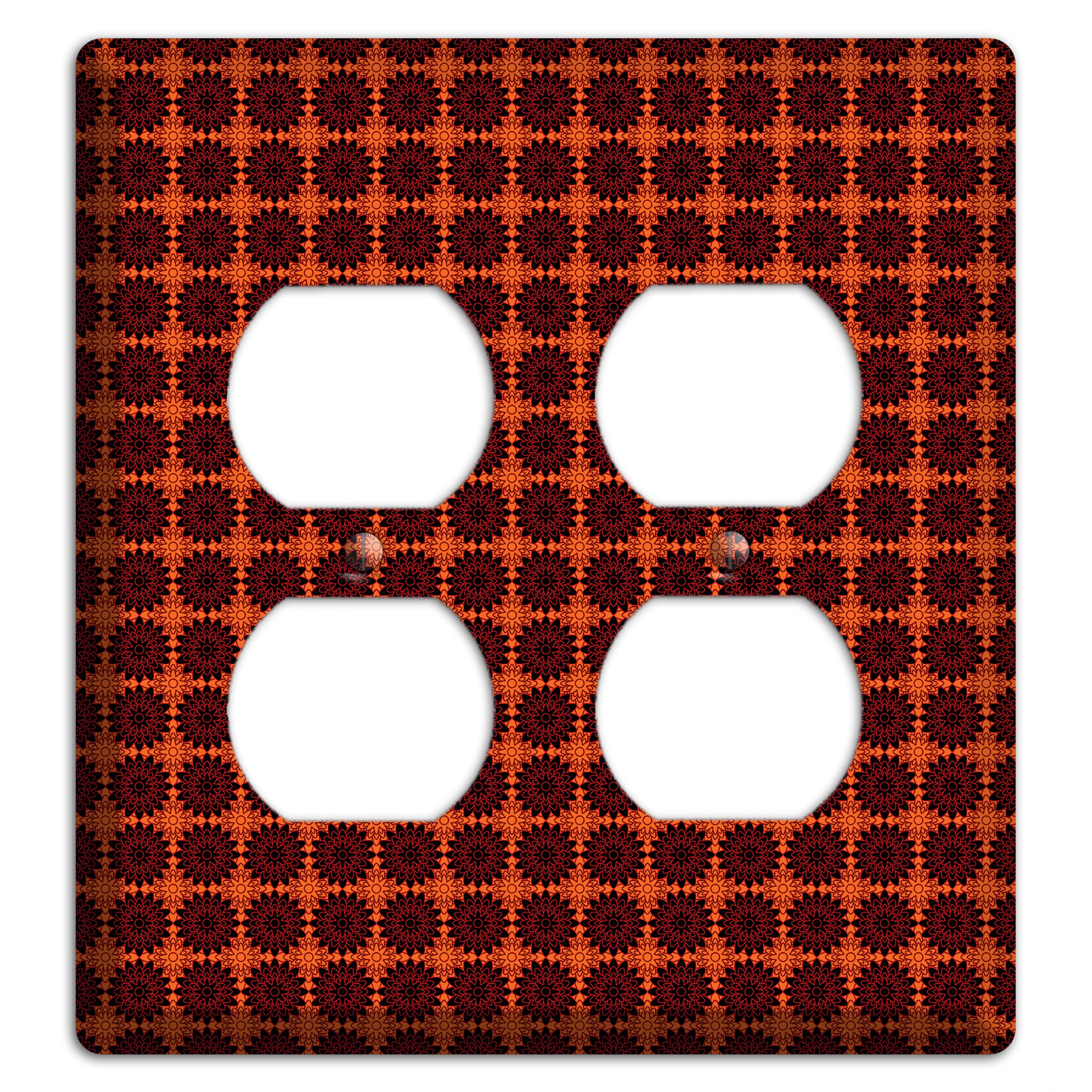 Red with Tiled Maroon Foulard 2 Duplex Wallplate