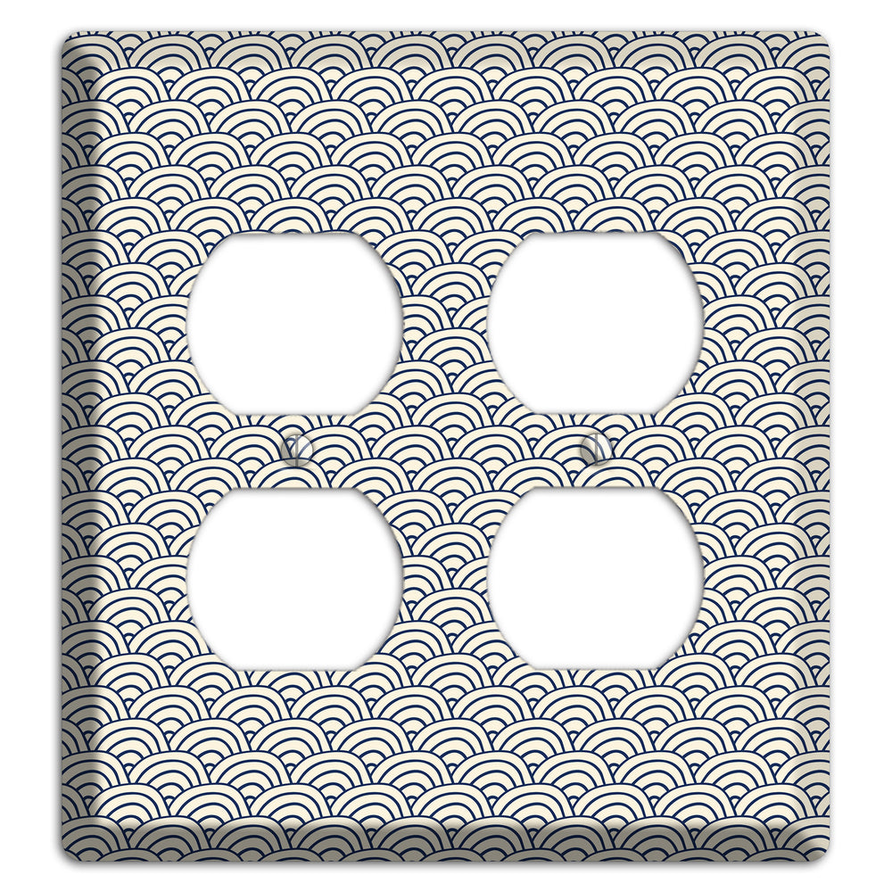 Beige Scallop Print 2 Duplex Wallplate