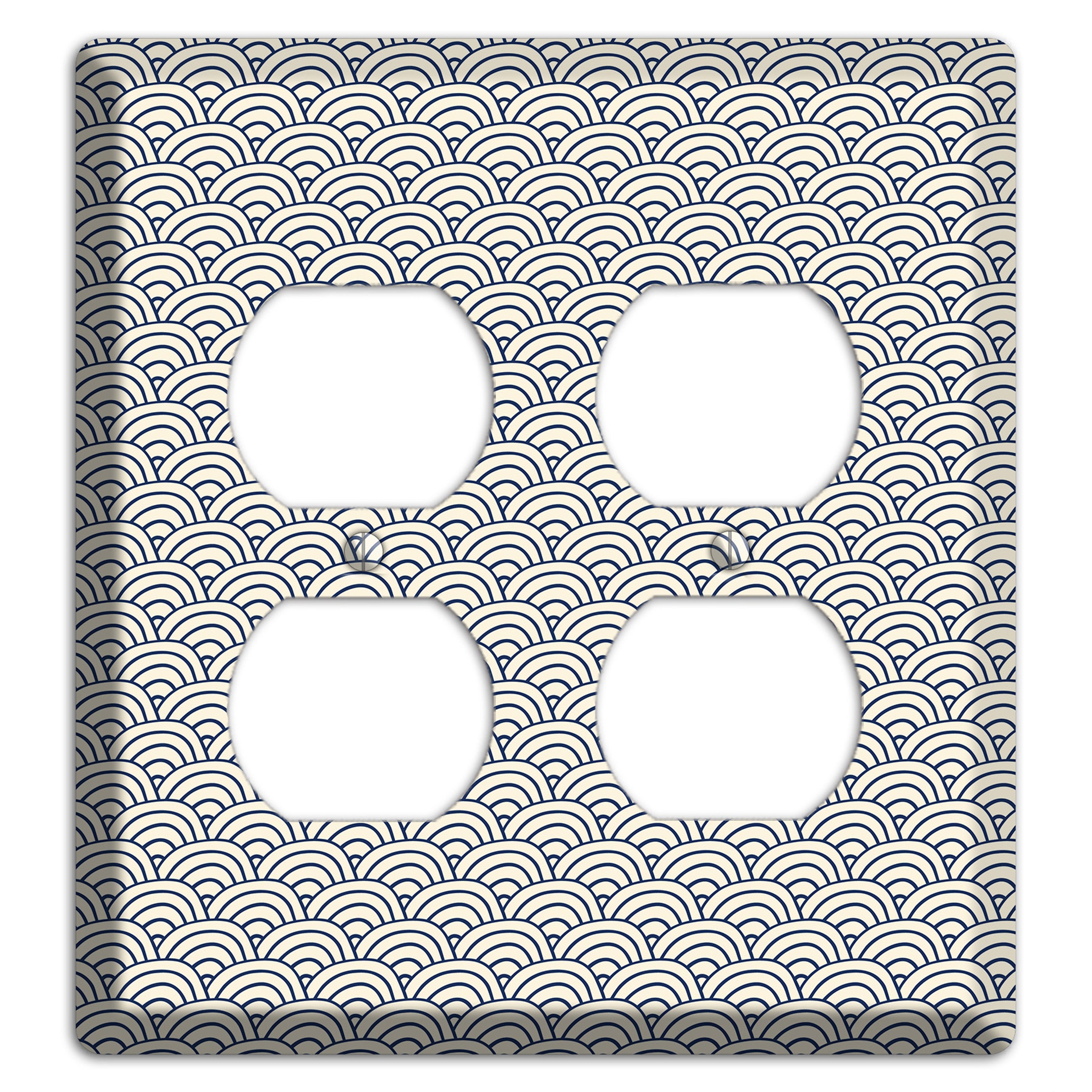 Beige Scallop Print 2 Duplex Wallplate