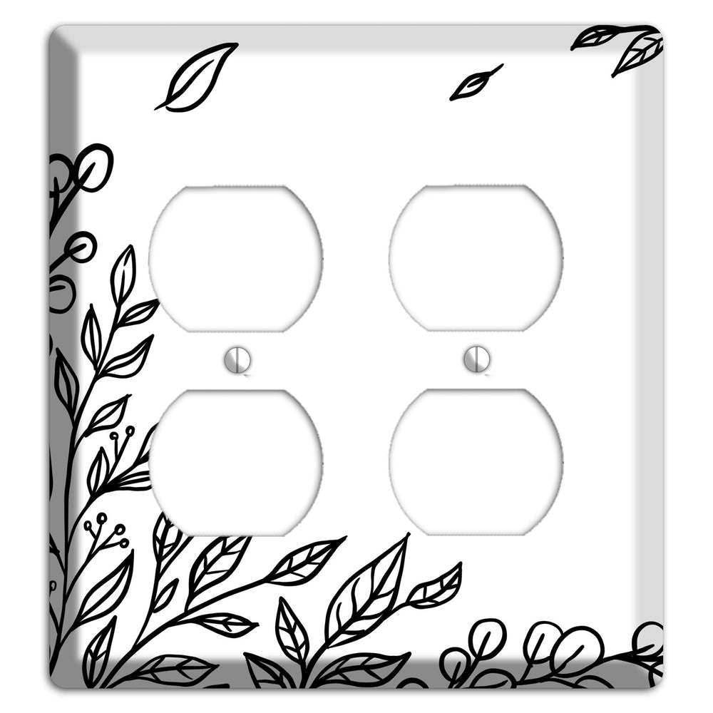 Hand-Drawn Floral 21 2 Duplex Wallplate