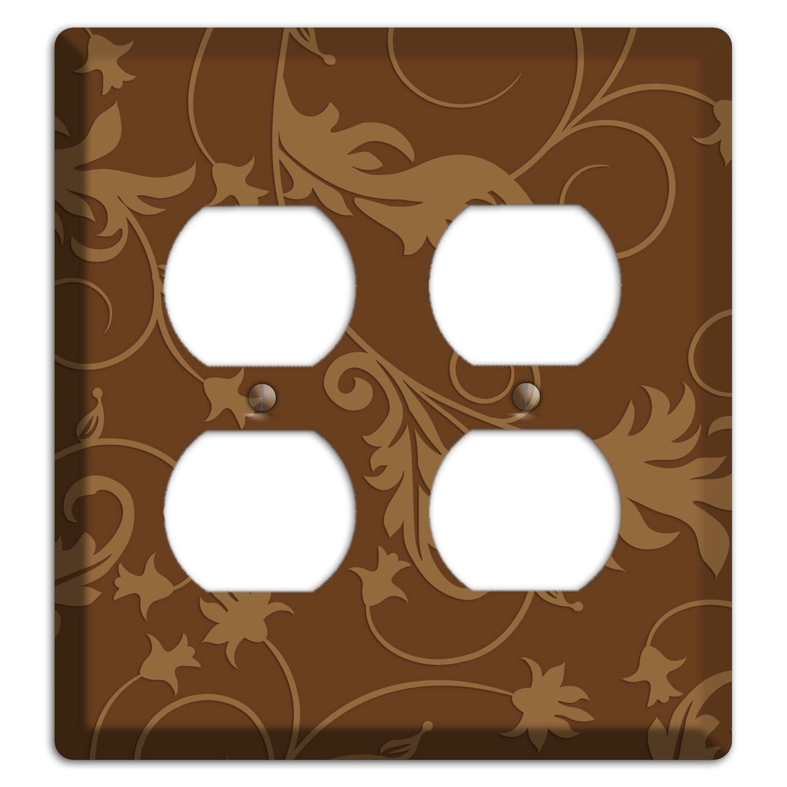 Brown Victorian Sprig 2 Duplex Wallplate