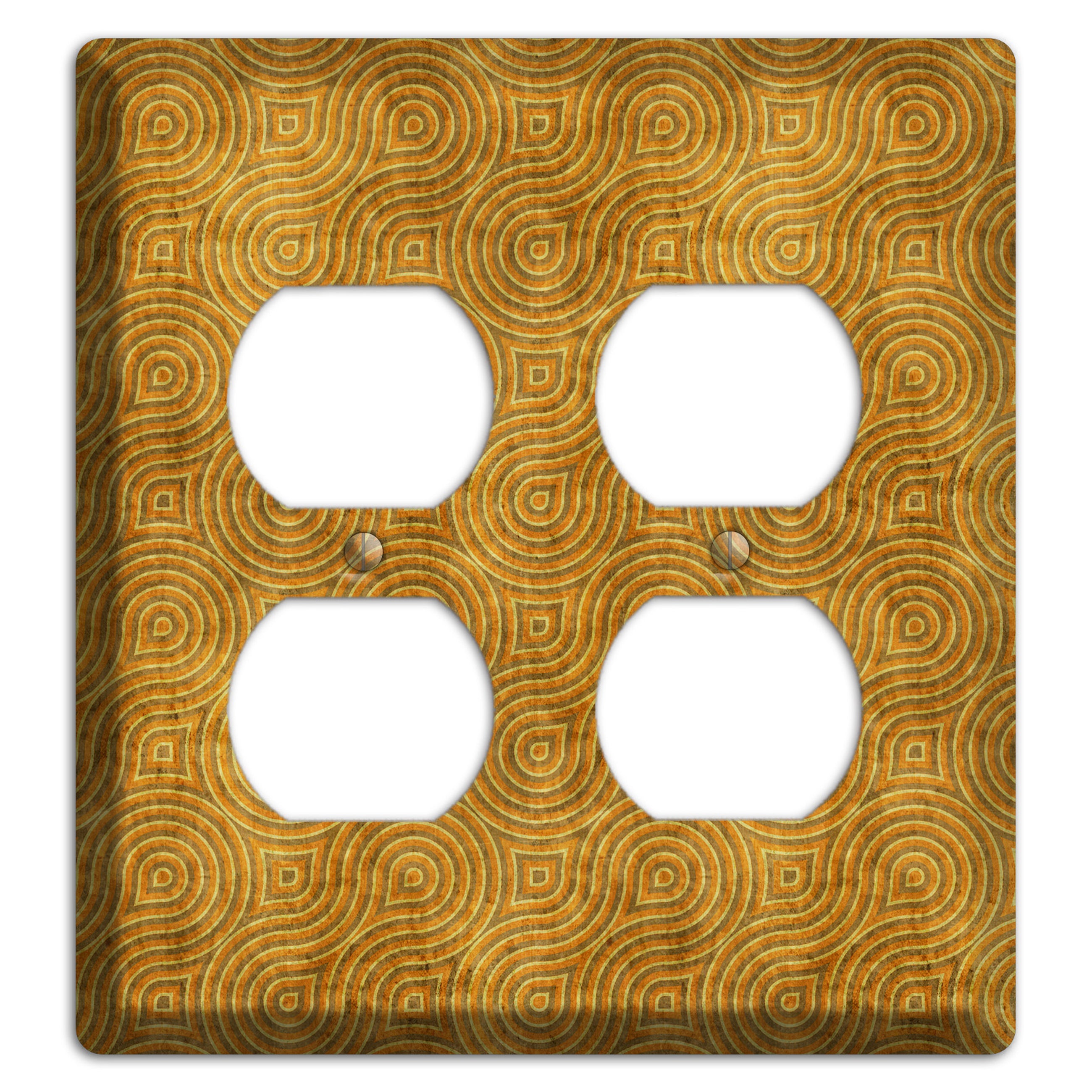 Mustard Swirl 2 Duplex Wallplate