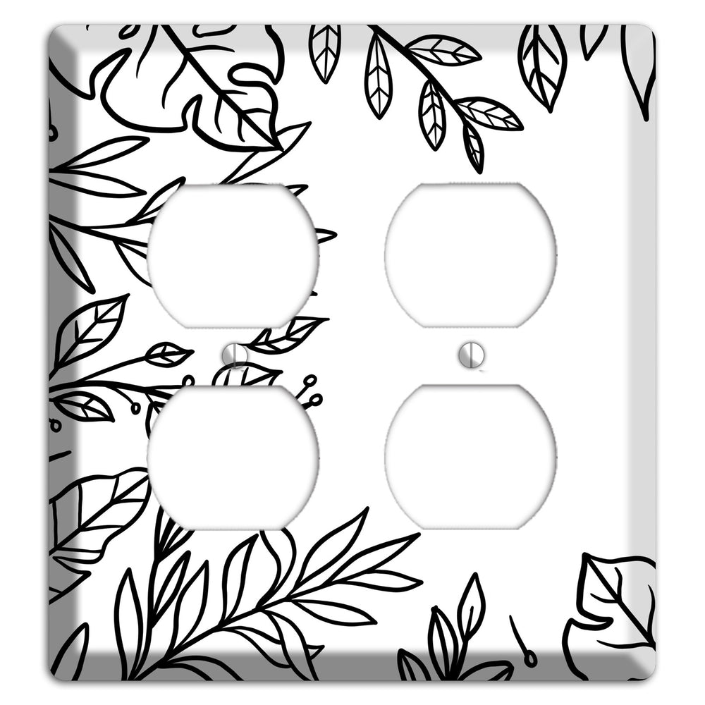 Hand-Drawn Leaves 6 2 Duplex Wallplate