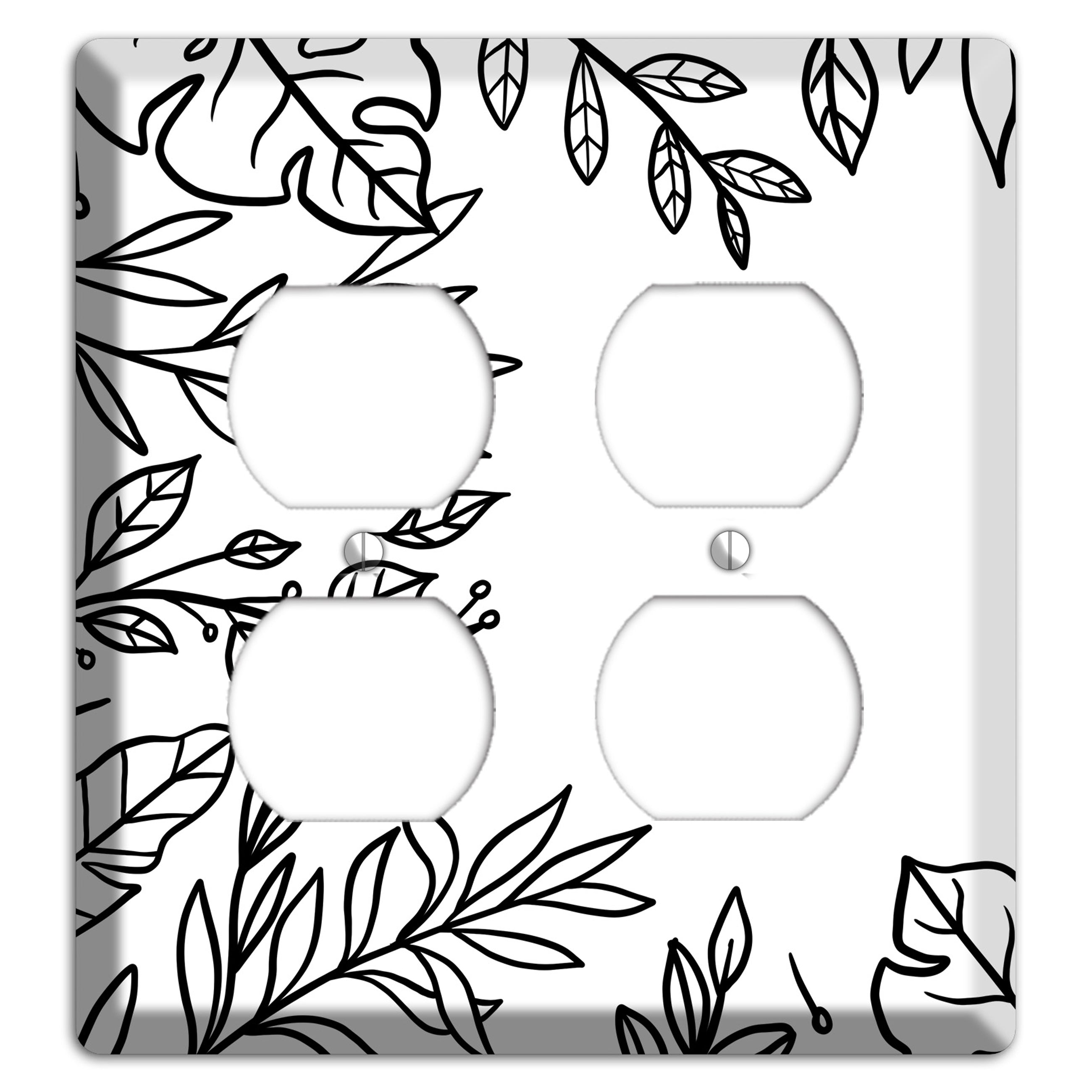 Hand-Drawn Leaves 6 2 Duplex Wallplate