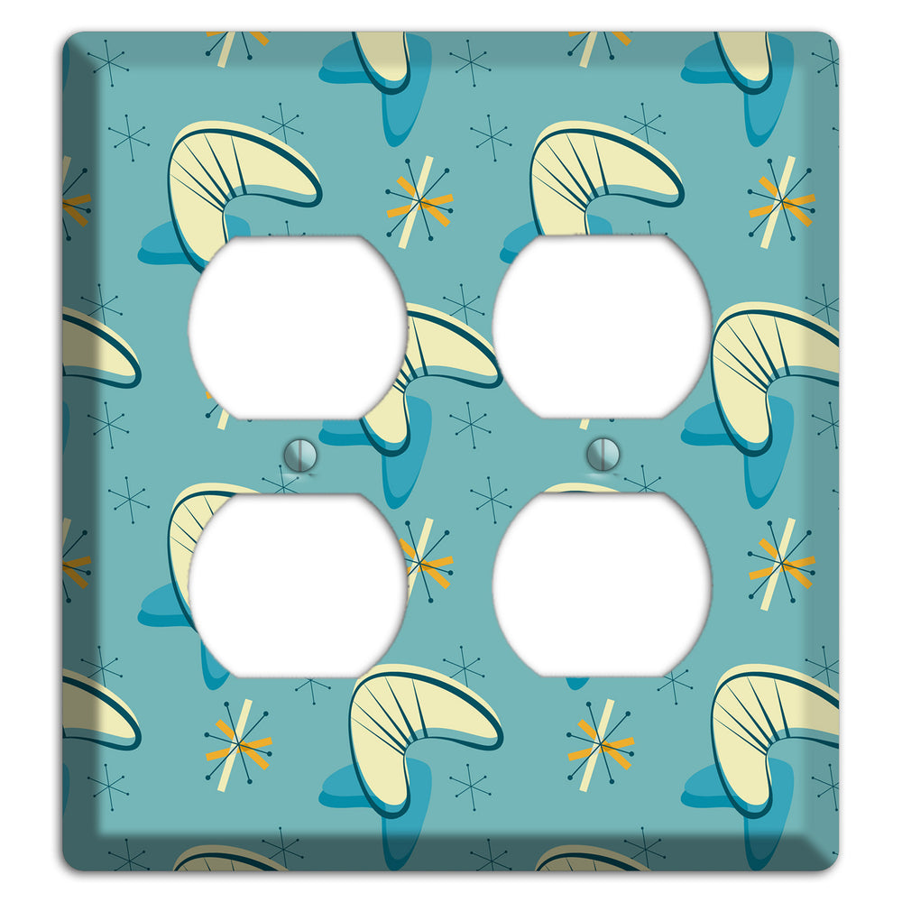 Yellow and Blue Boomerang 2 Duplex Wallplate